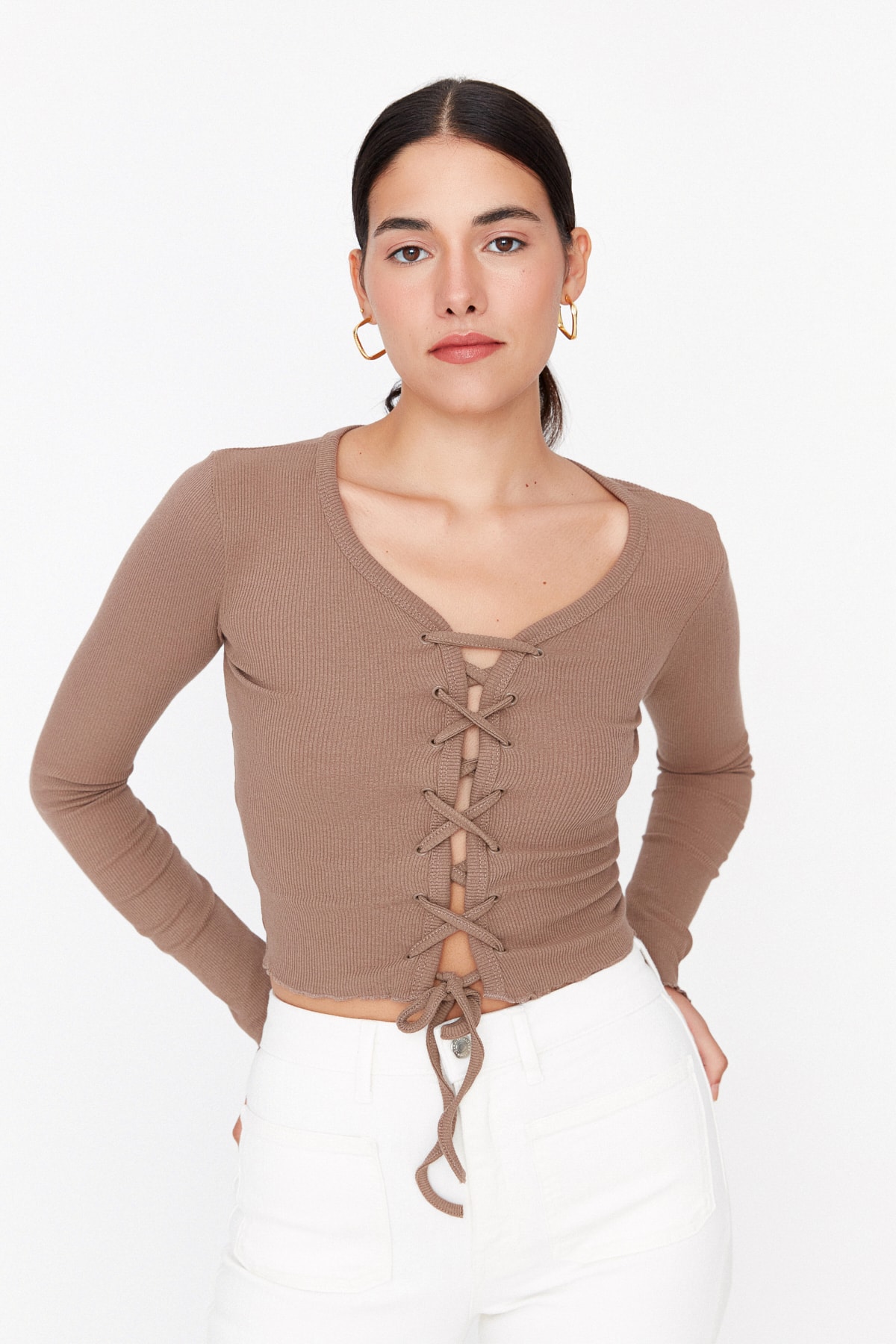 Trendyol Blouse - Brown - Slim fit