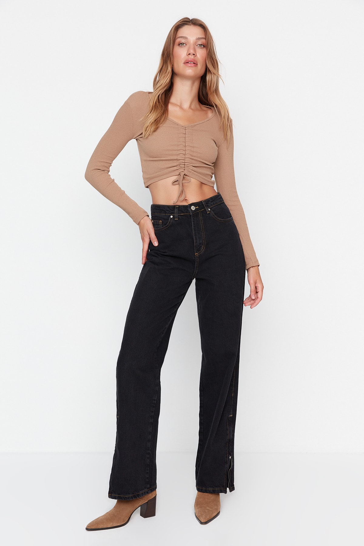 Trendyol Jeans - Schwarz - Wide leg