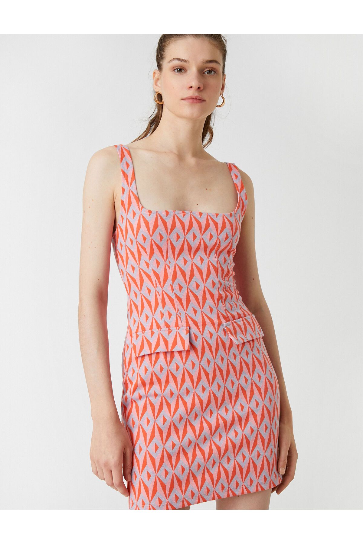 Rochie mini cu curea cu model Koton