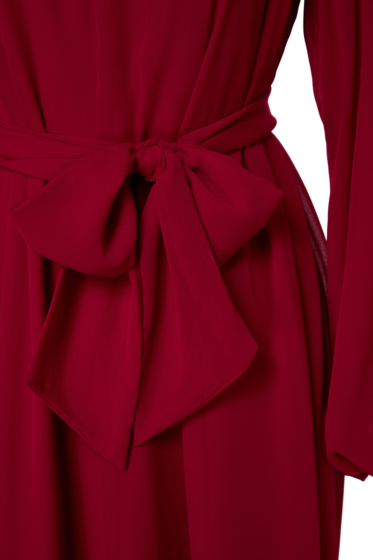 Rochie de seara din sifon fucsia Trendyol x Kevser Sarıoğlu cu curea de umăr drapată și draperie