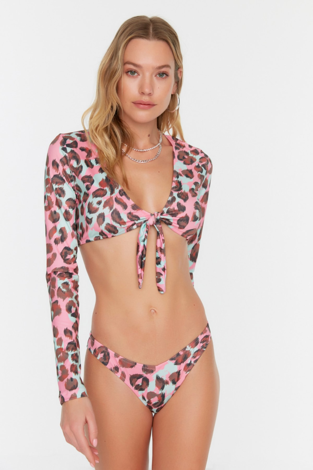 Levně Dámske plavky spodní díl Trendyol Leopard print