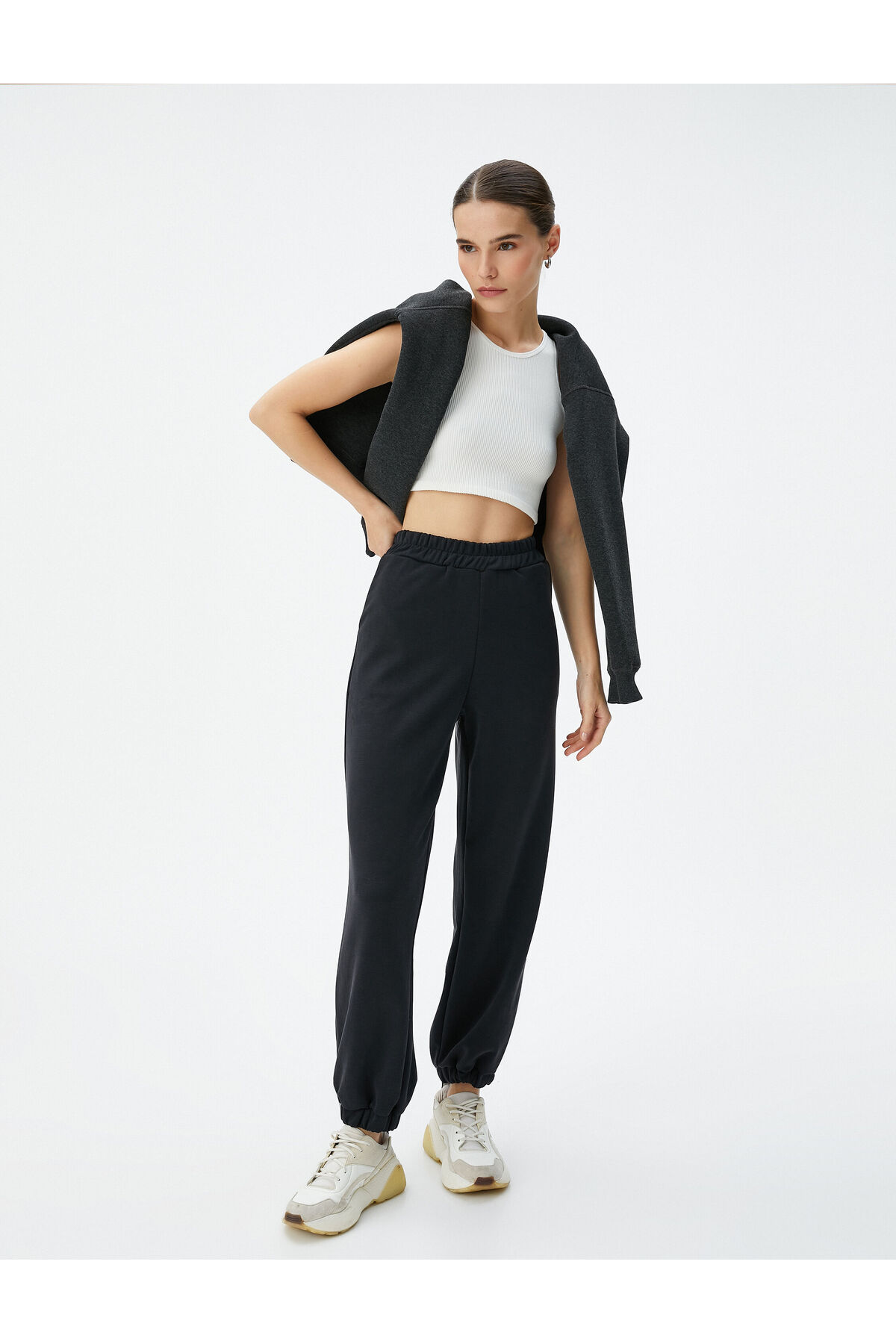 Levně Koton Jogger Sweatpants with Pockets, Elastic Waist and Legs, Modal Blend