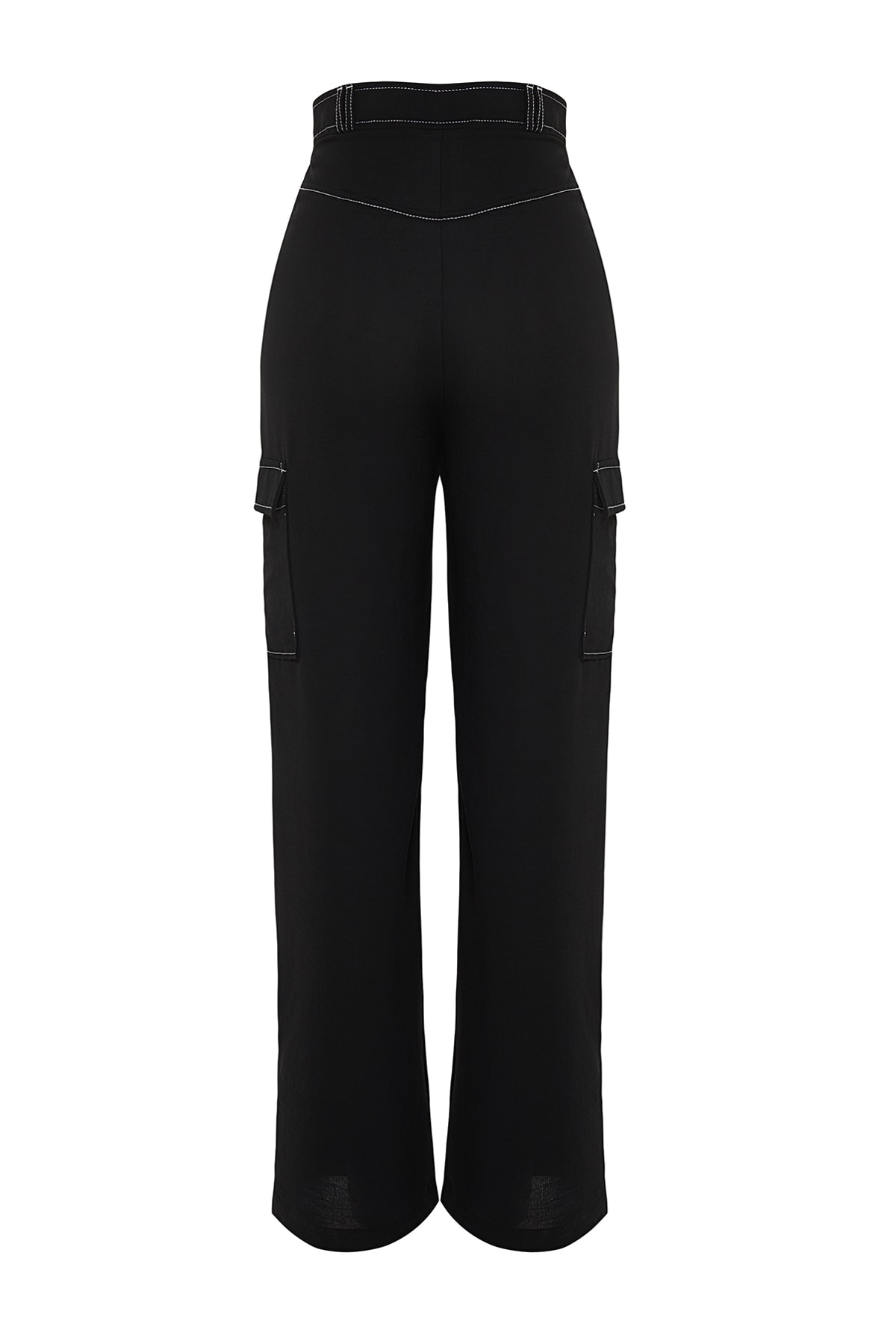 Pantaloni largi de damă Trendyol Contrast Stitch