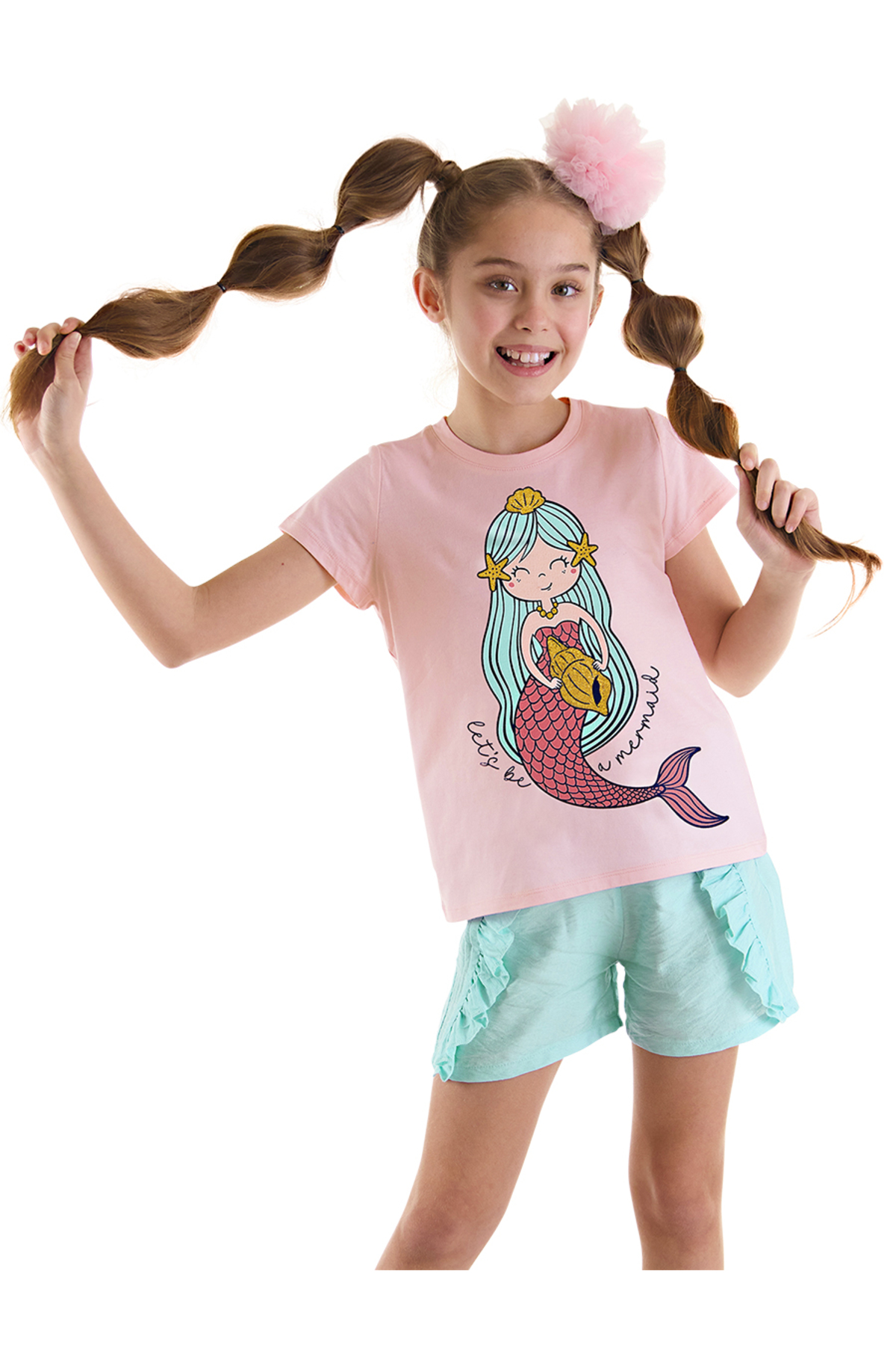 Levně Mushi Mermaid Girls Kids T-shirt Shorts Set