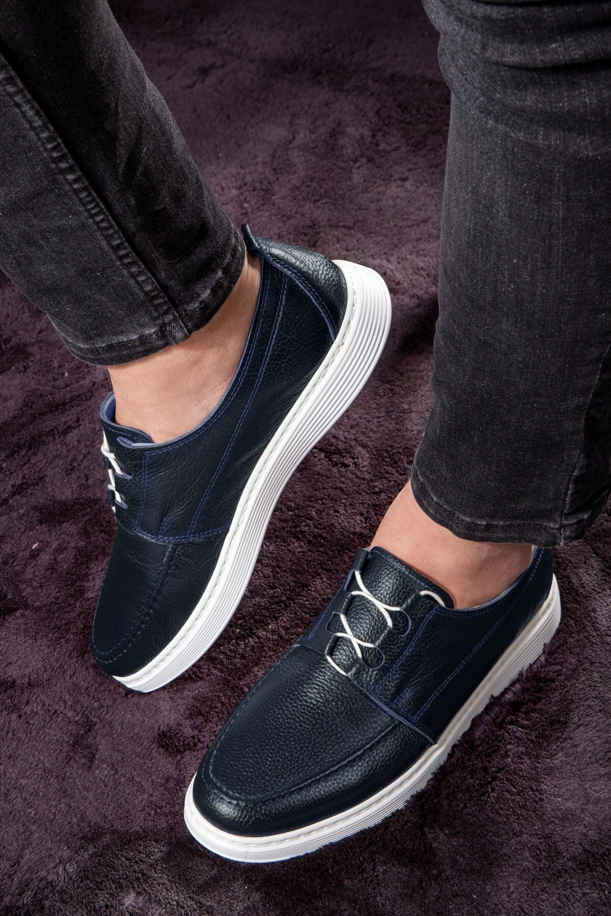 Ducavelli Marine Genuine Leather Men's Casual Shoes, Casual Shoes, Summer Shoes, Lace-Up Lightweight Shoes.