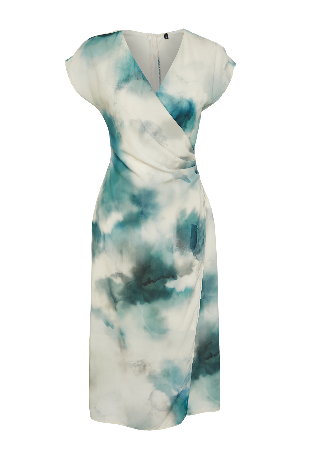 Trendyol Indigo Abstract A-line Chiffon Midi Woven Dress