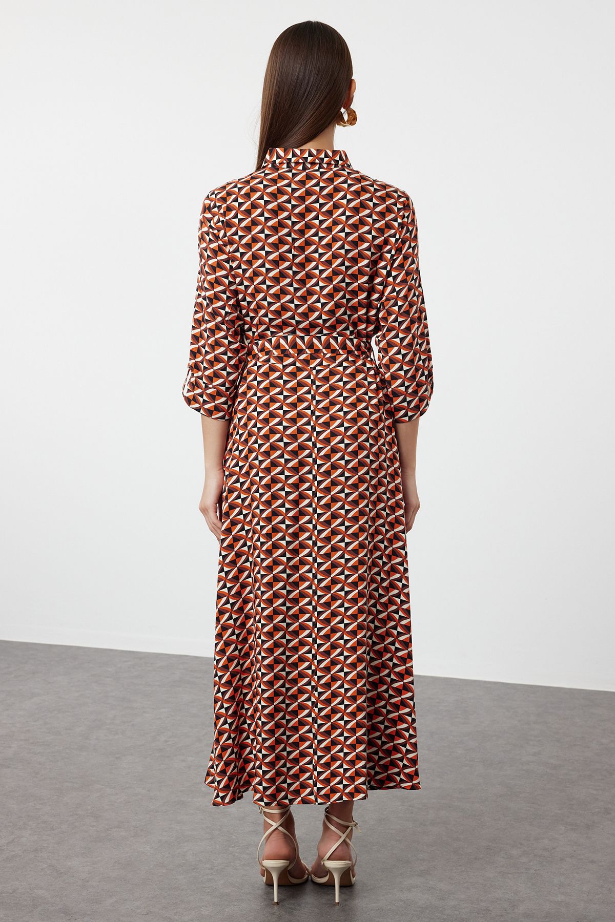 Trendyol Multicolored Geometric Patterned Woven Shirt Dress