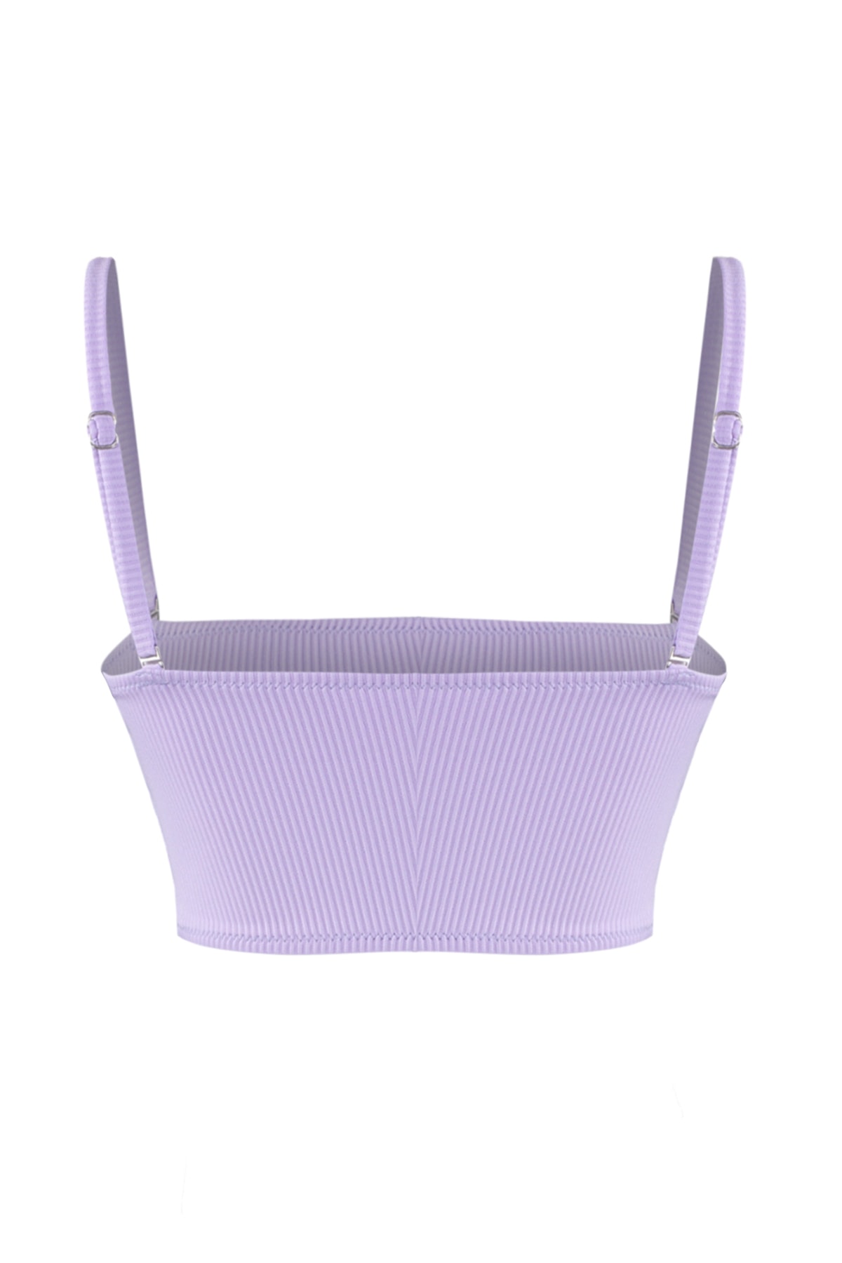 Top bikini texturat Trendyol Lilac fără bretele