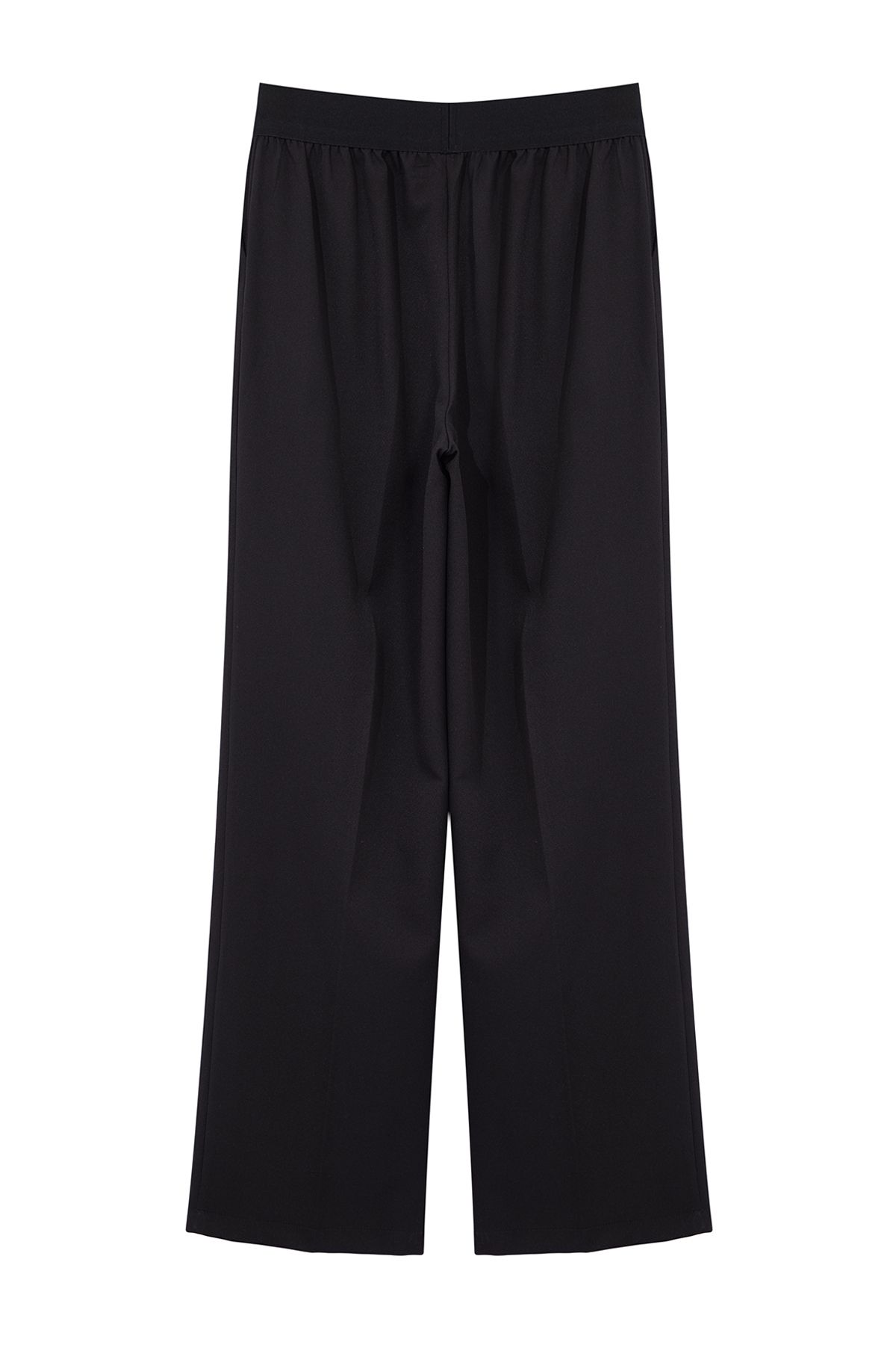 Trendyol Black Elastic Waist Wide Leg/Wide Leg High Waist Woven Trousers