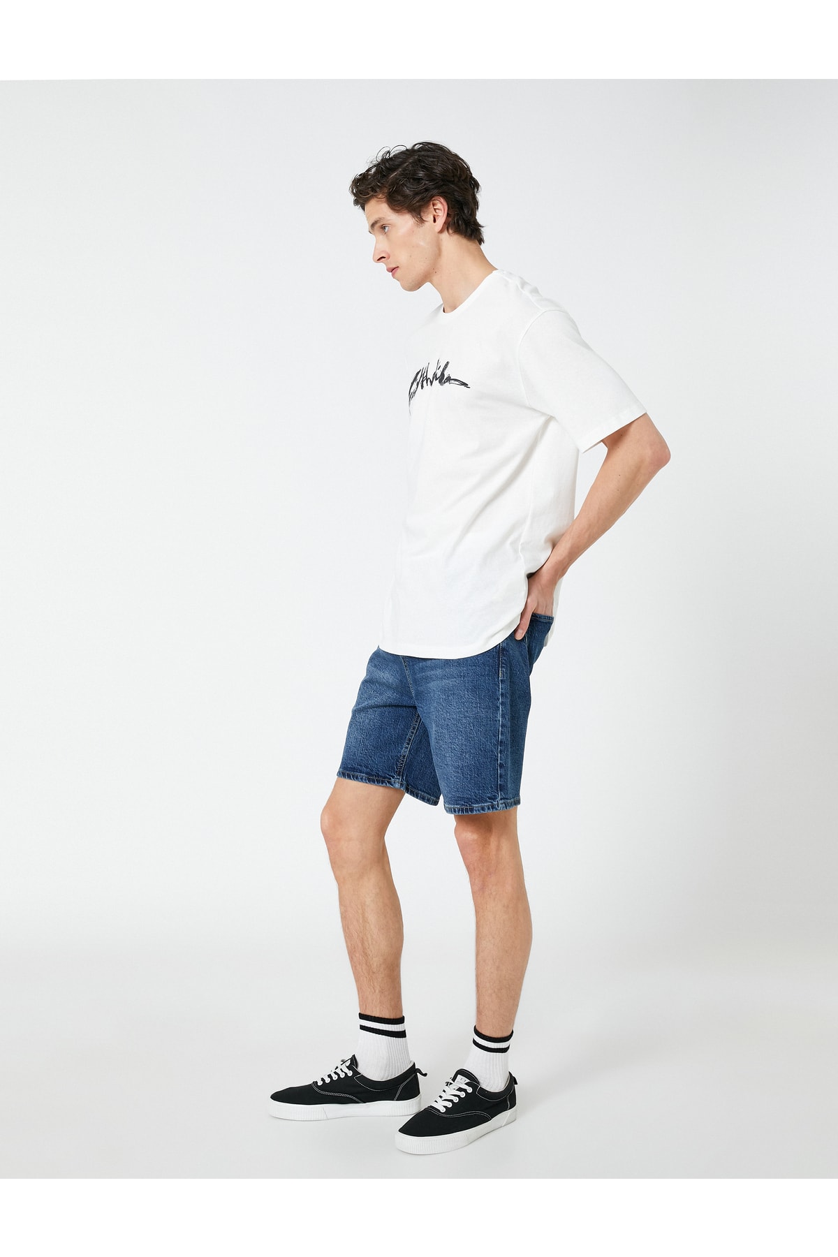 Koton Shorts - Dark blue - Normal Waist