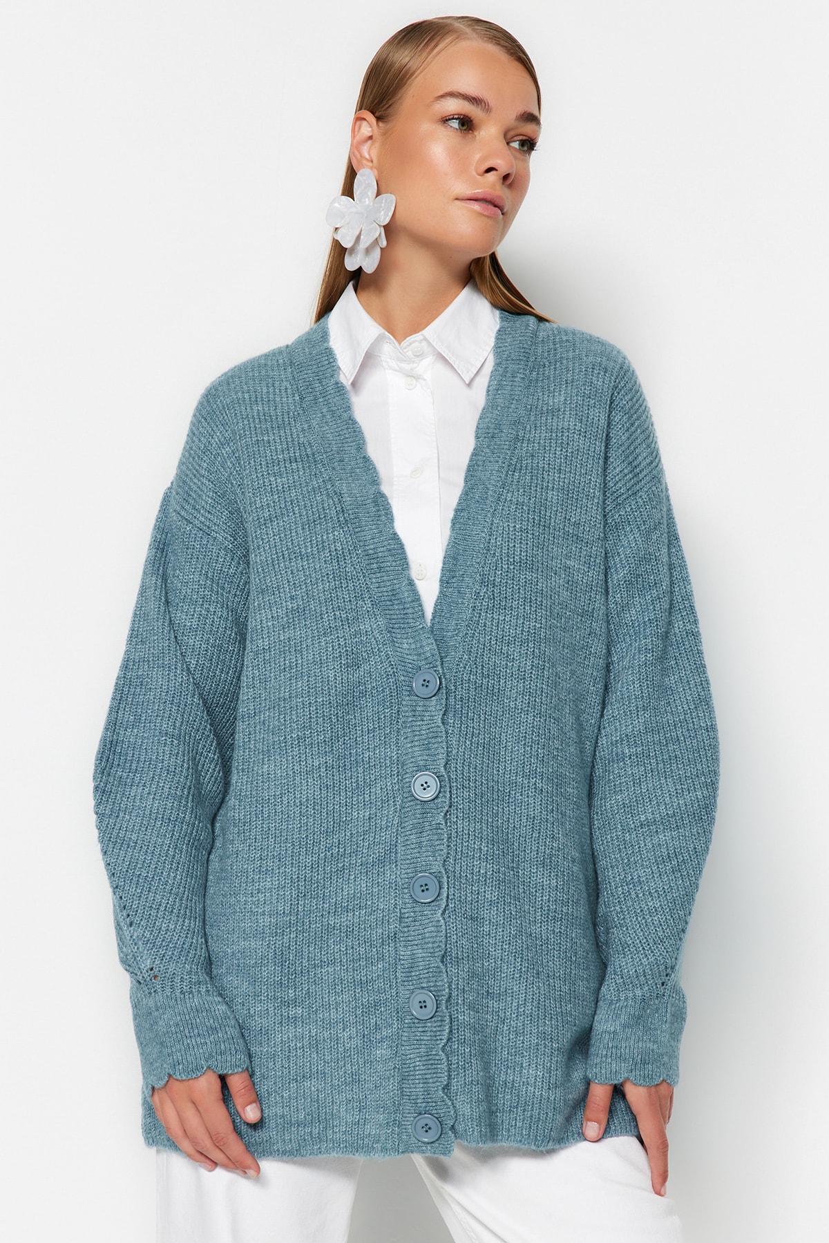 Trendyol Cardigan - Blue - Regular fit