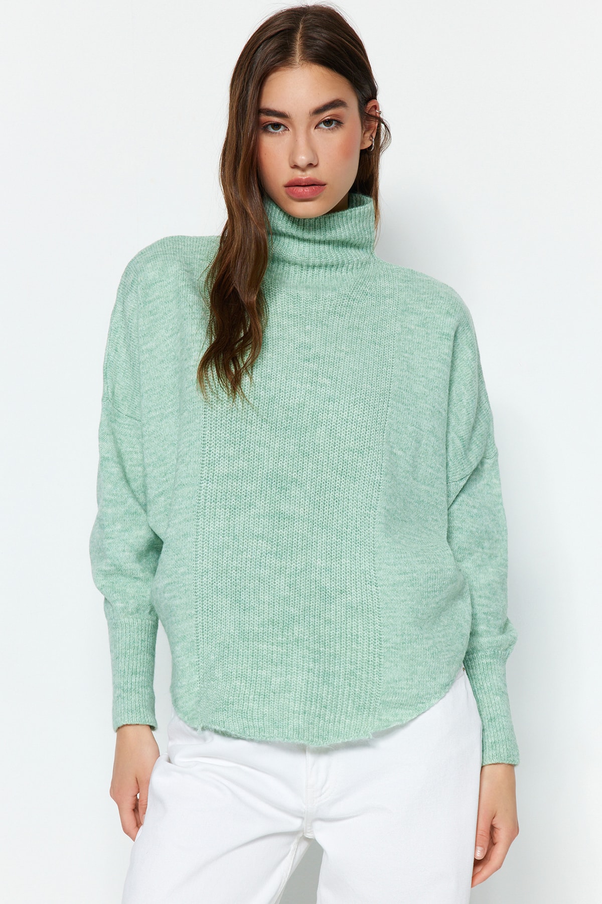 Trendyol Sweater - Green - Oversize