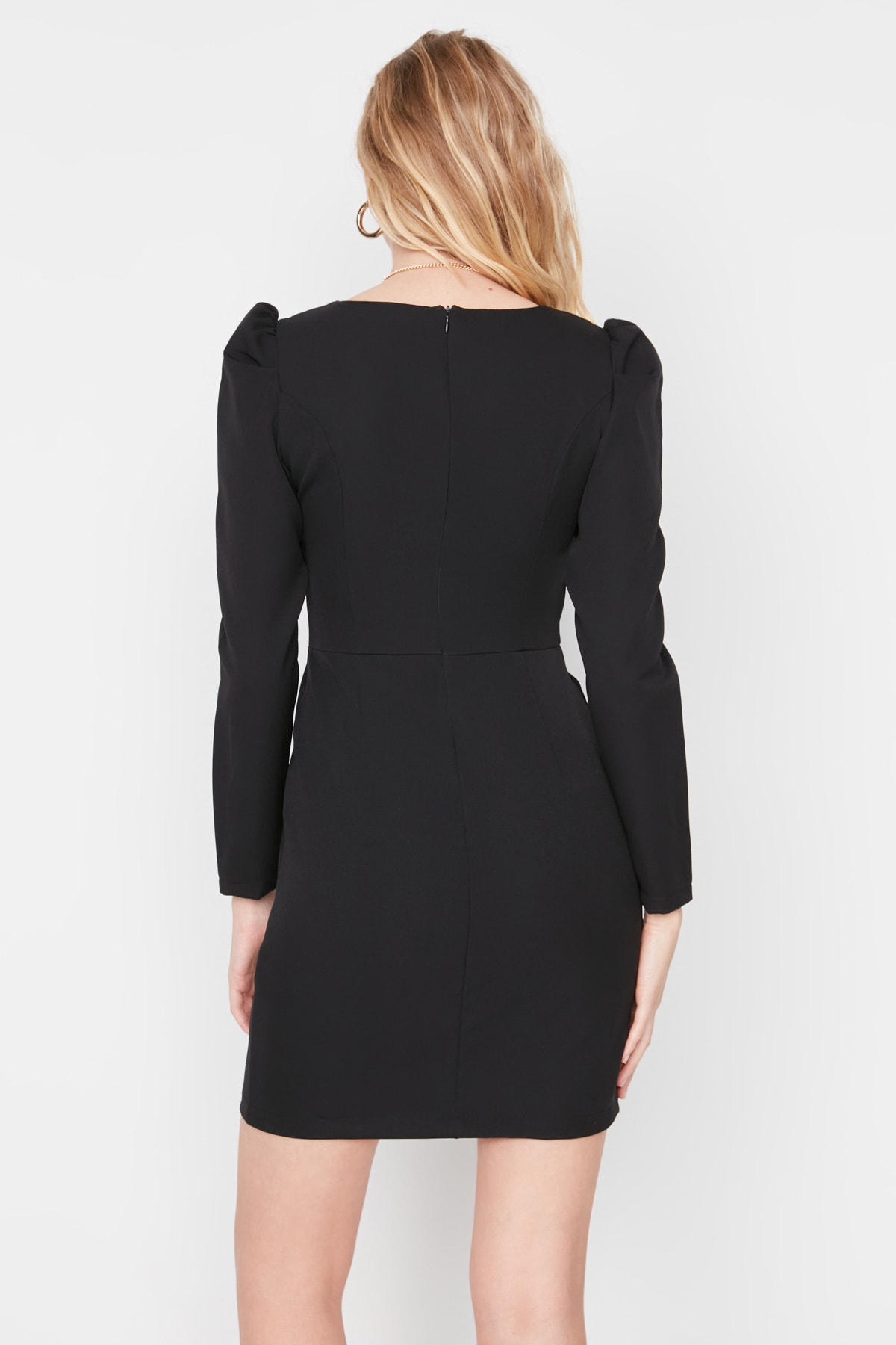 Rochie țesută Trendyol Black V Neck