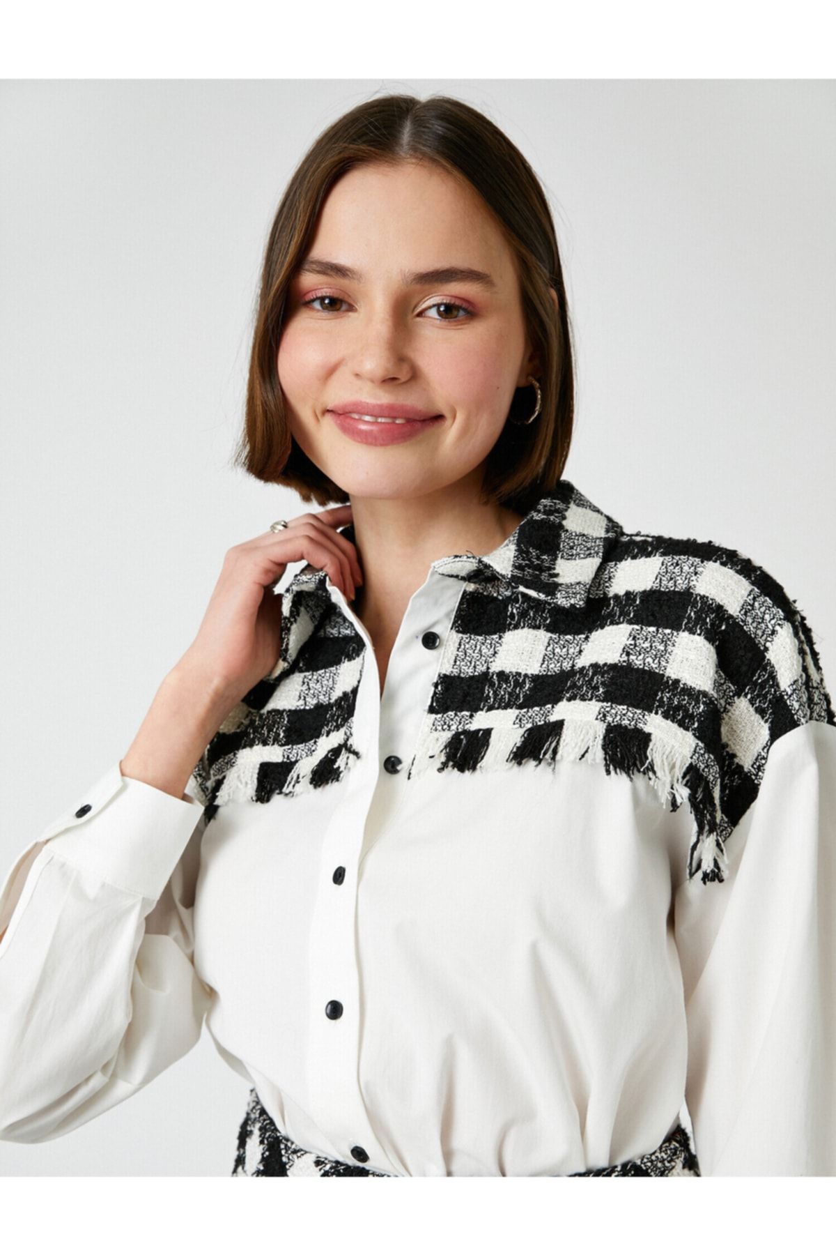 Koton Checkered Long Sleeve Cotton Shirt