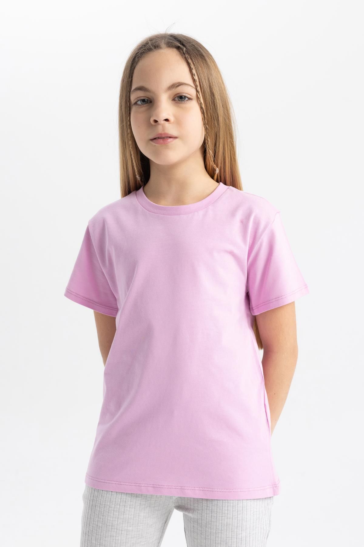 DEFACTO Girls Basic Short Sleeve T-Shirt