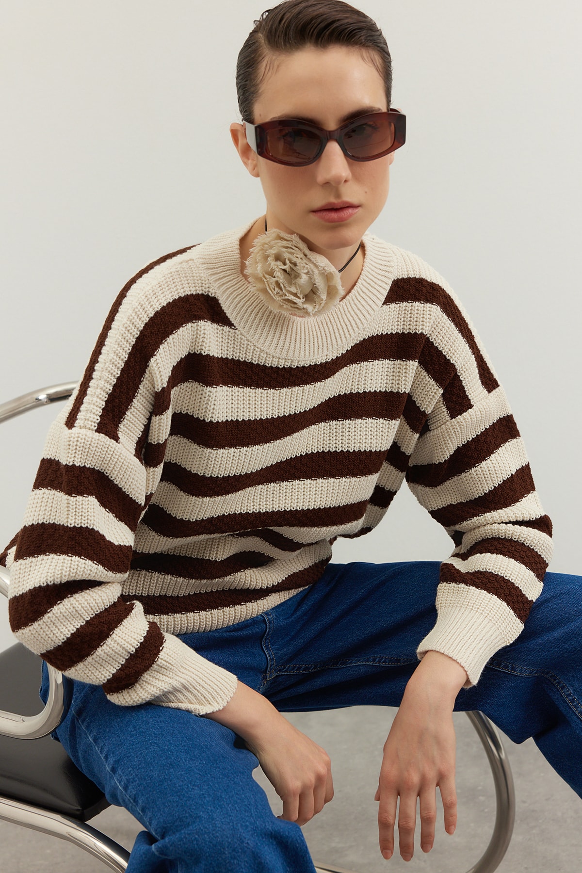 Trendyol Stone Wide fit Knitwear Sweater