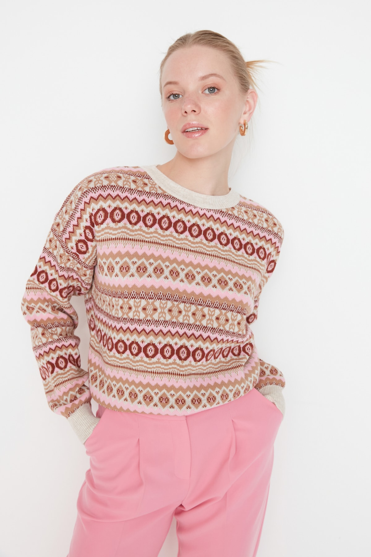 Trendyol Sweater - Beige - Regular fit