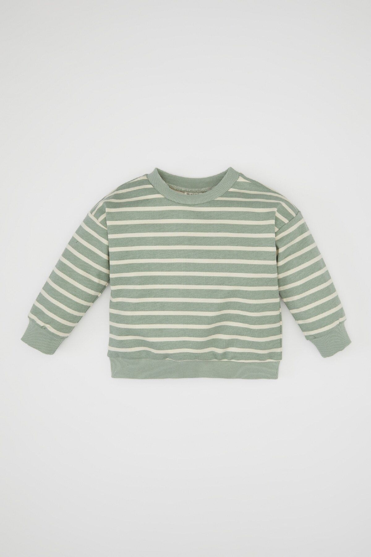 DEFACTO Baby Boy Crew Neck Striped Sweatshirt