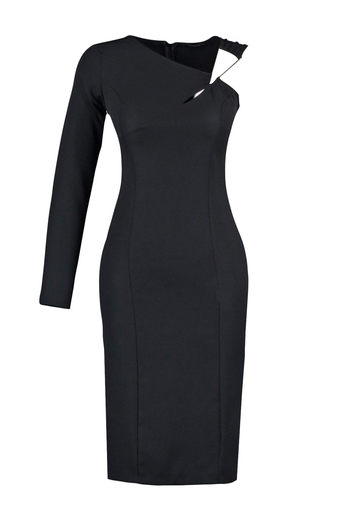 Trendyol Black Accessorized Woven Evening Dress