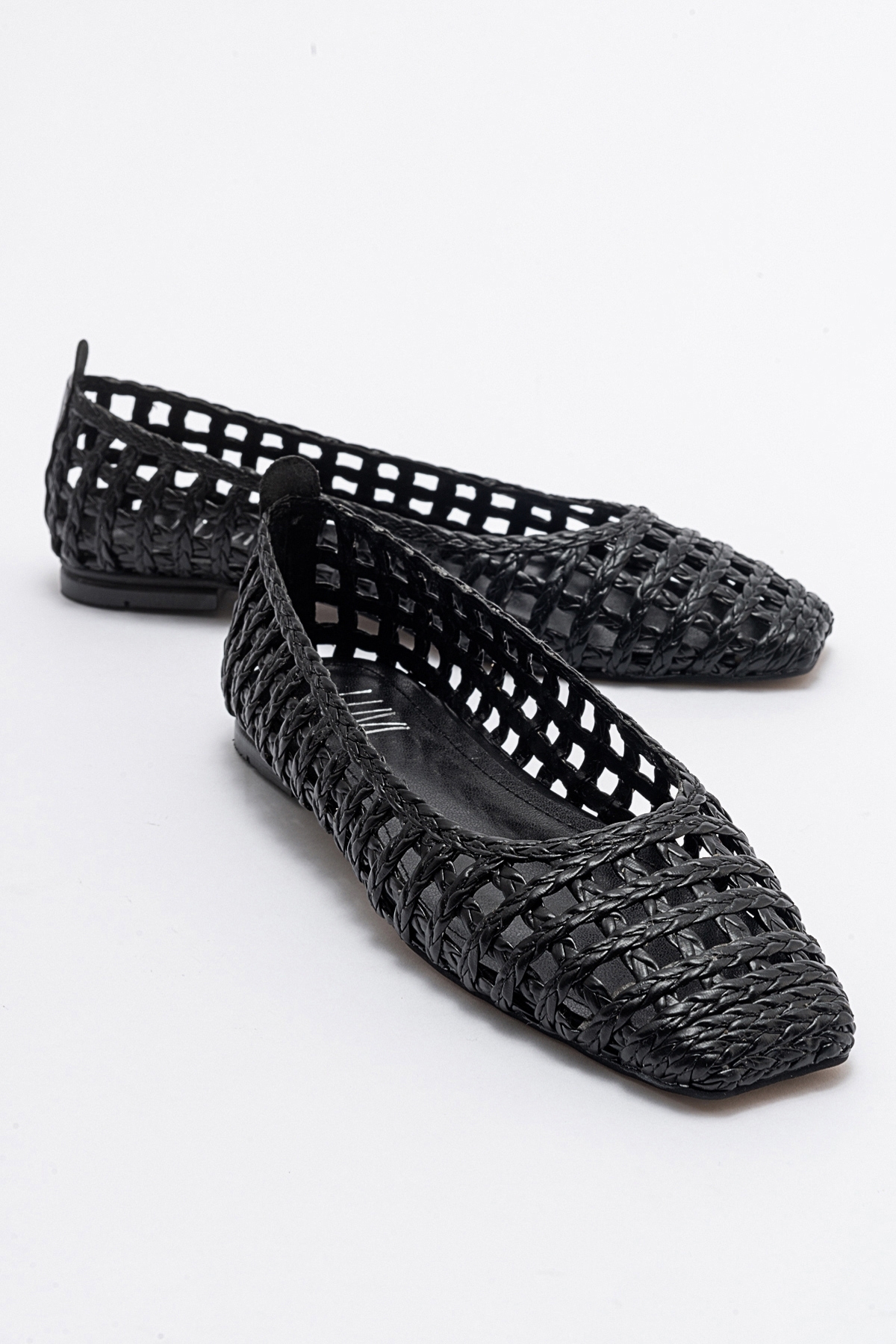 Levně LuviShoes ARCOLA Women's Black Knitted Patterned Flats