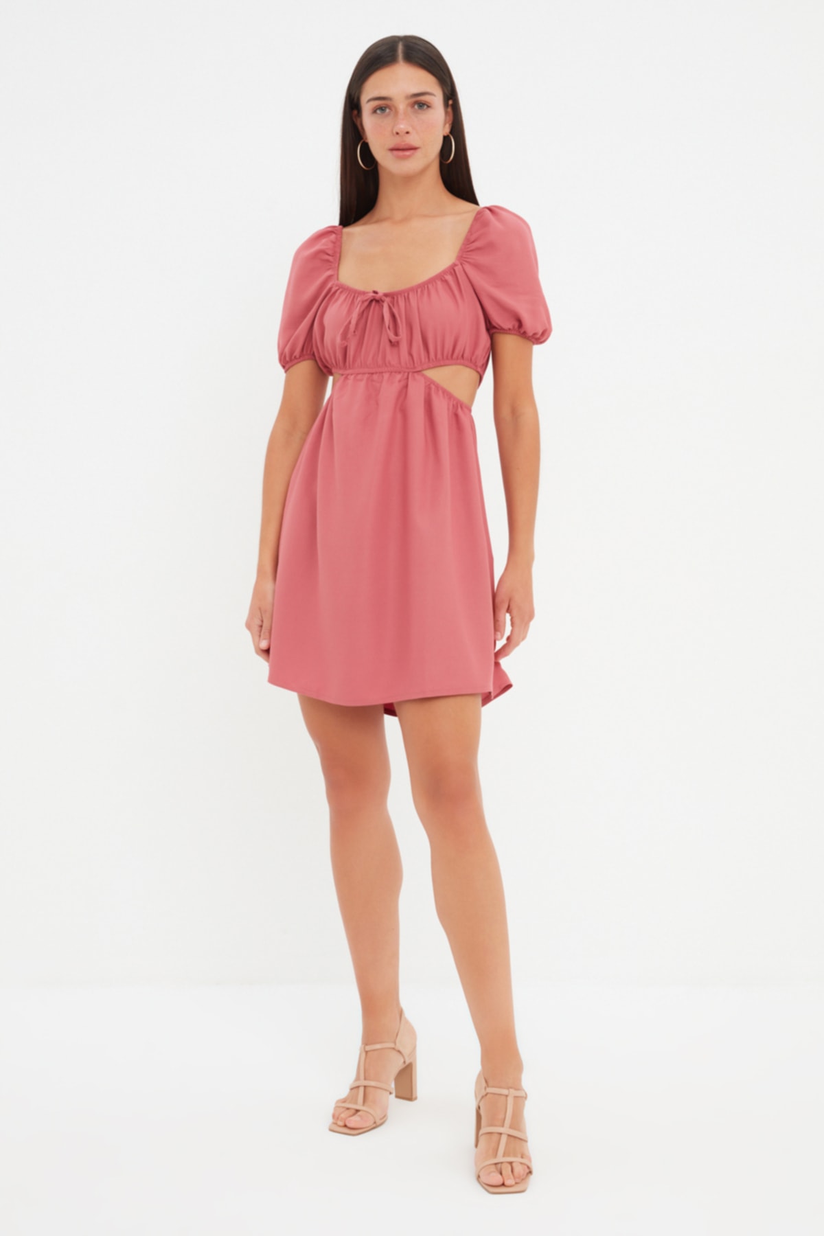 Trendyol Dried Rose Cut Out Detailed Dress
