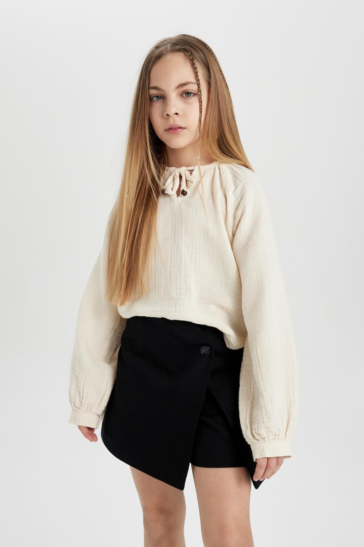 DEFACTO Girls Long Sleeve Muslin Blouse