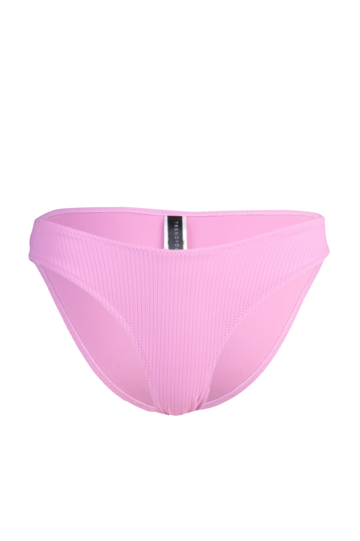 Trendyol High Leg Bikini Bottoms cu textură Ecru