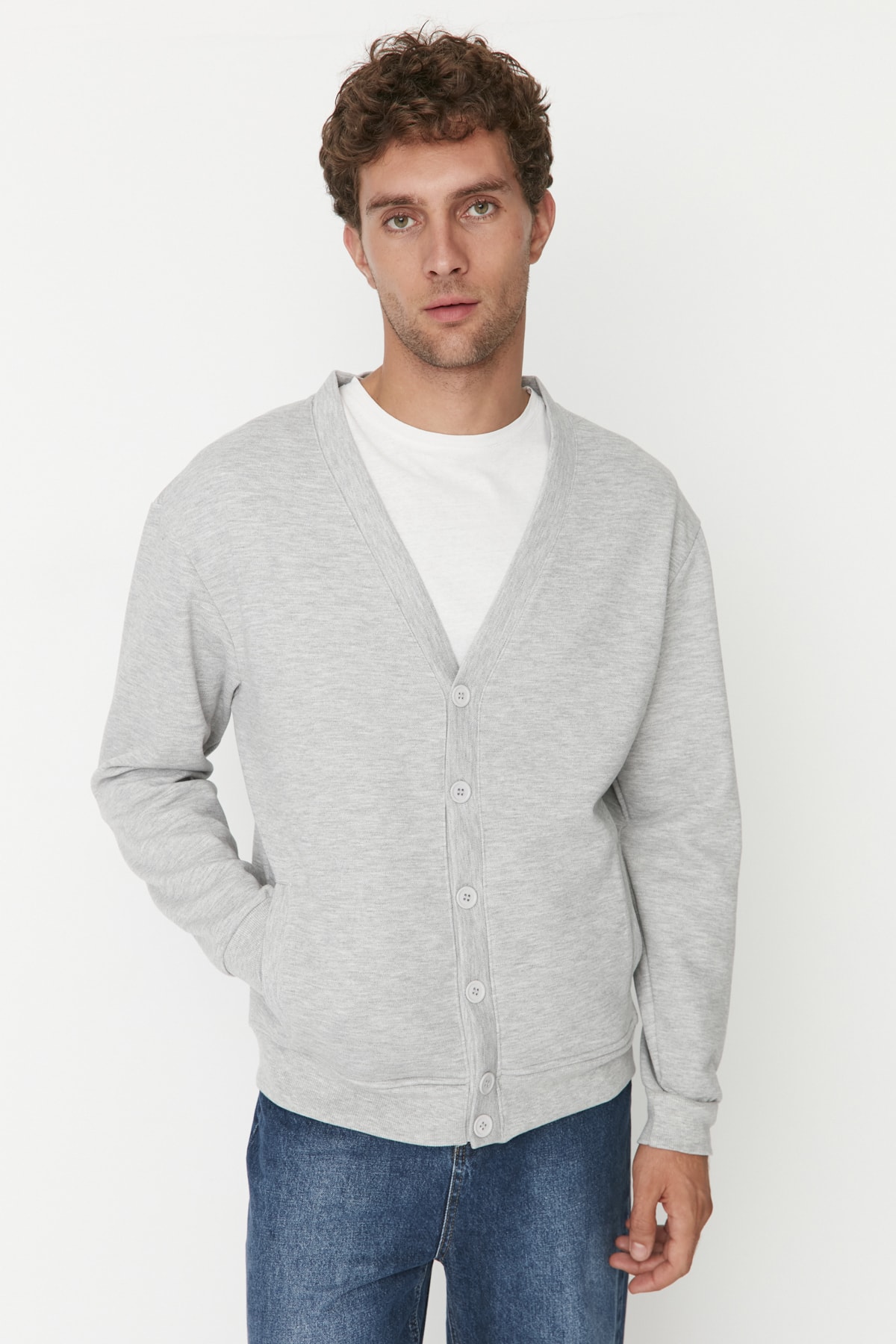 Trendyol Cardigan - Gray - Regular fit