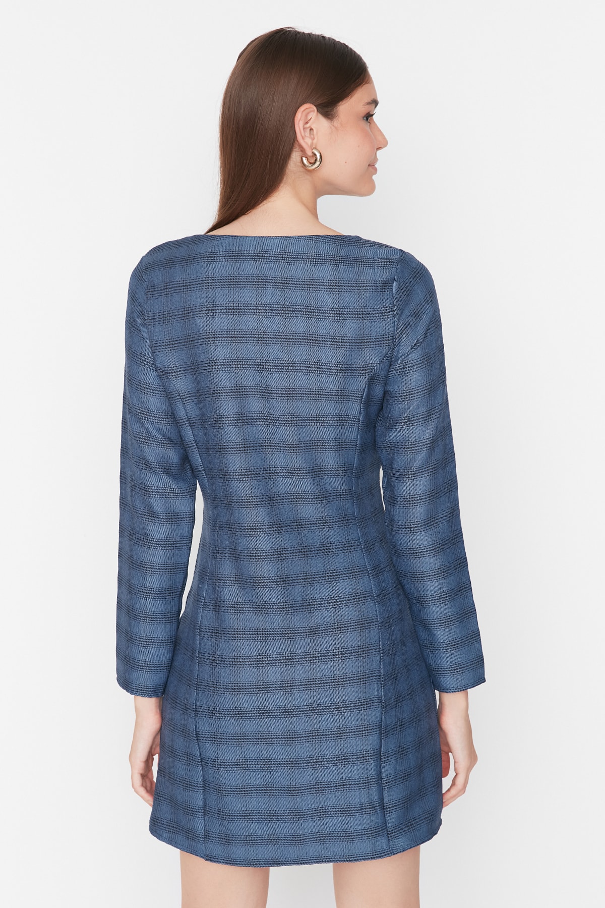 Rochie țesută cu centură Trendyol bleumarin