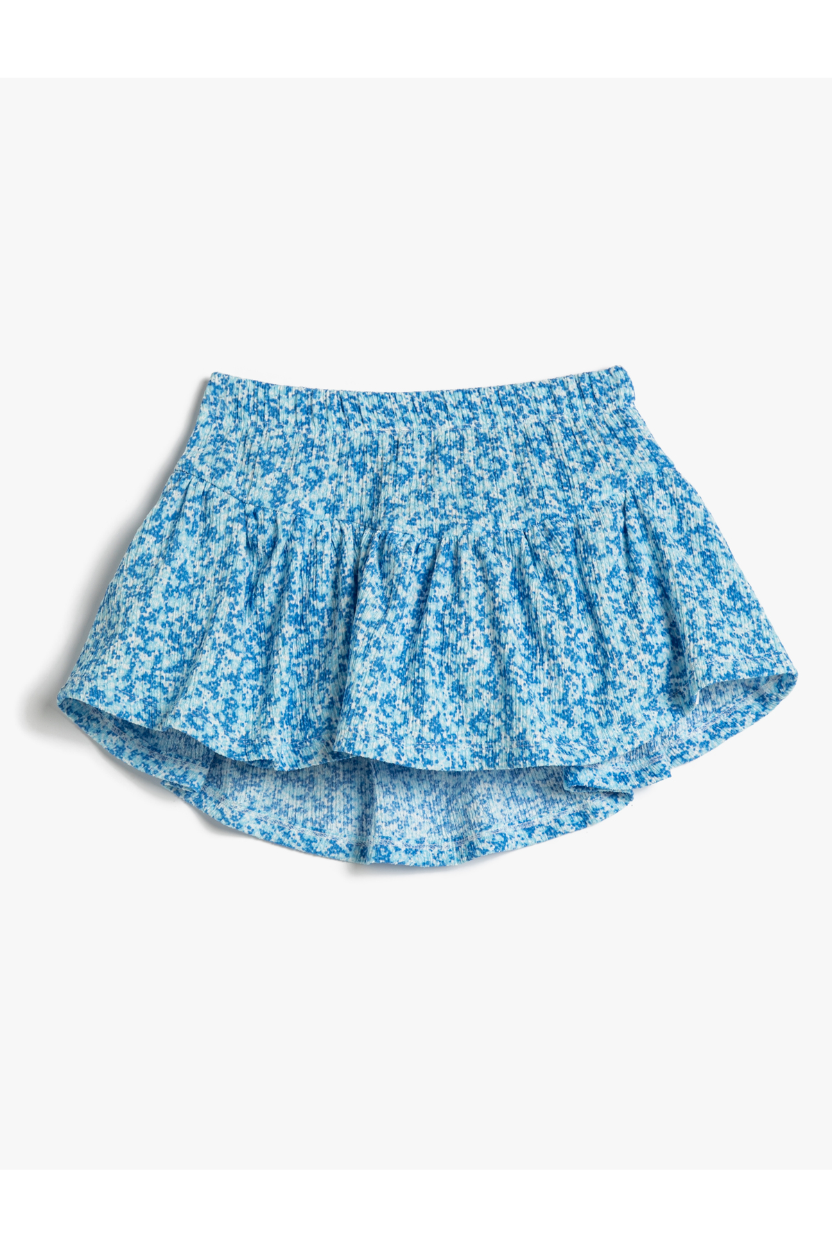 Koton Floral Skirt Elastic Waist Pleated Textured
