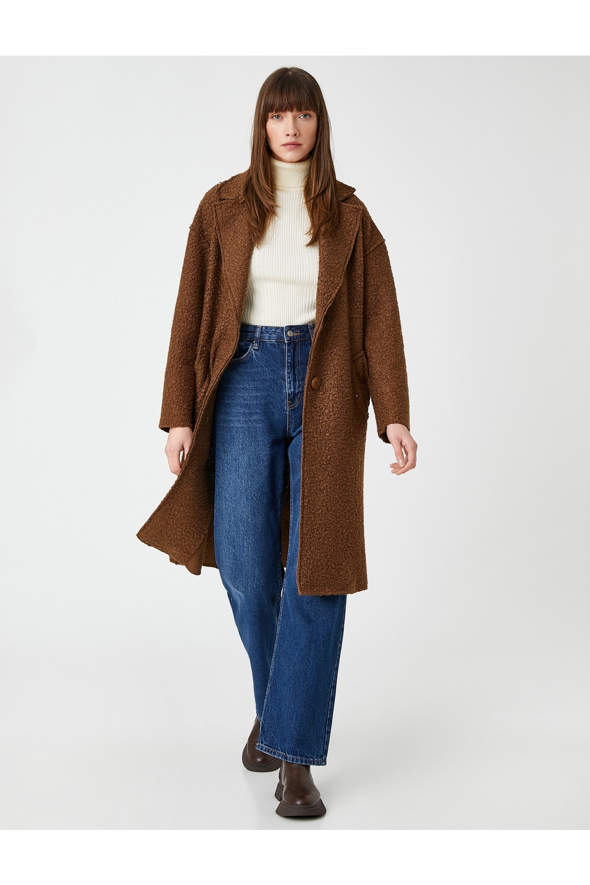Koton Coat - Brown - Double-breasted