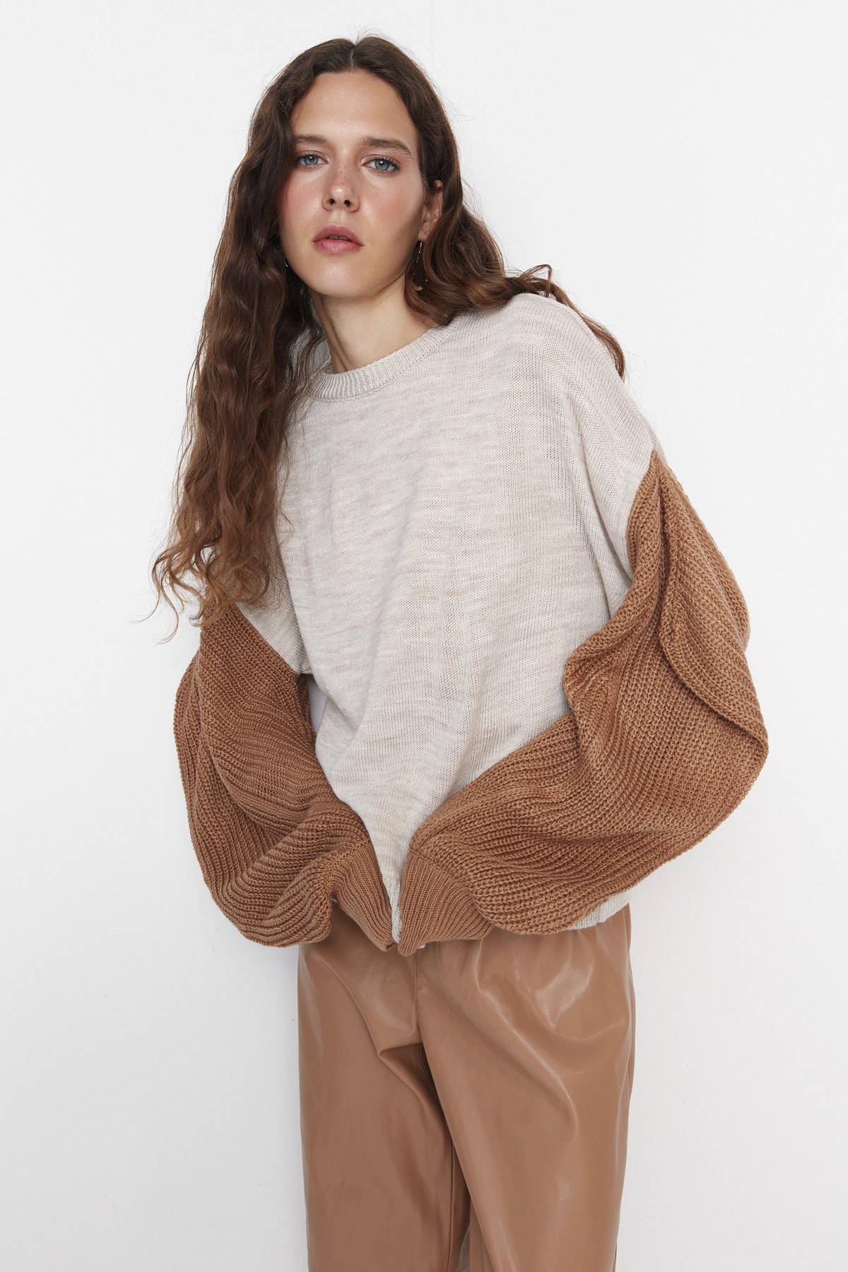 Trendyol Sweater - Beige - Regular fit