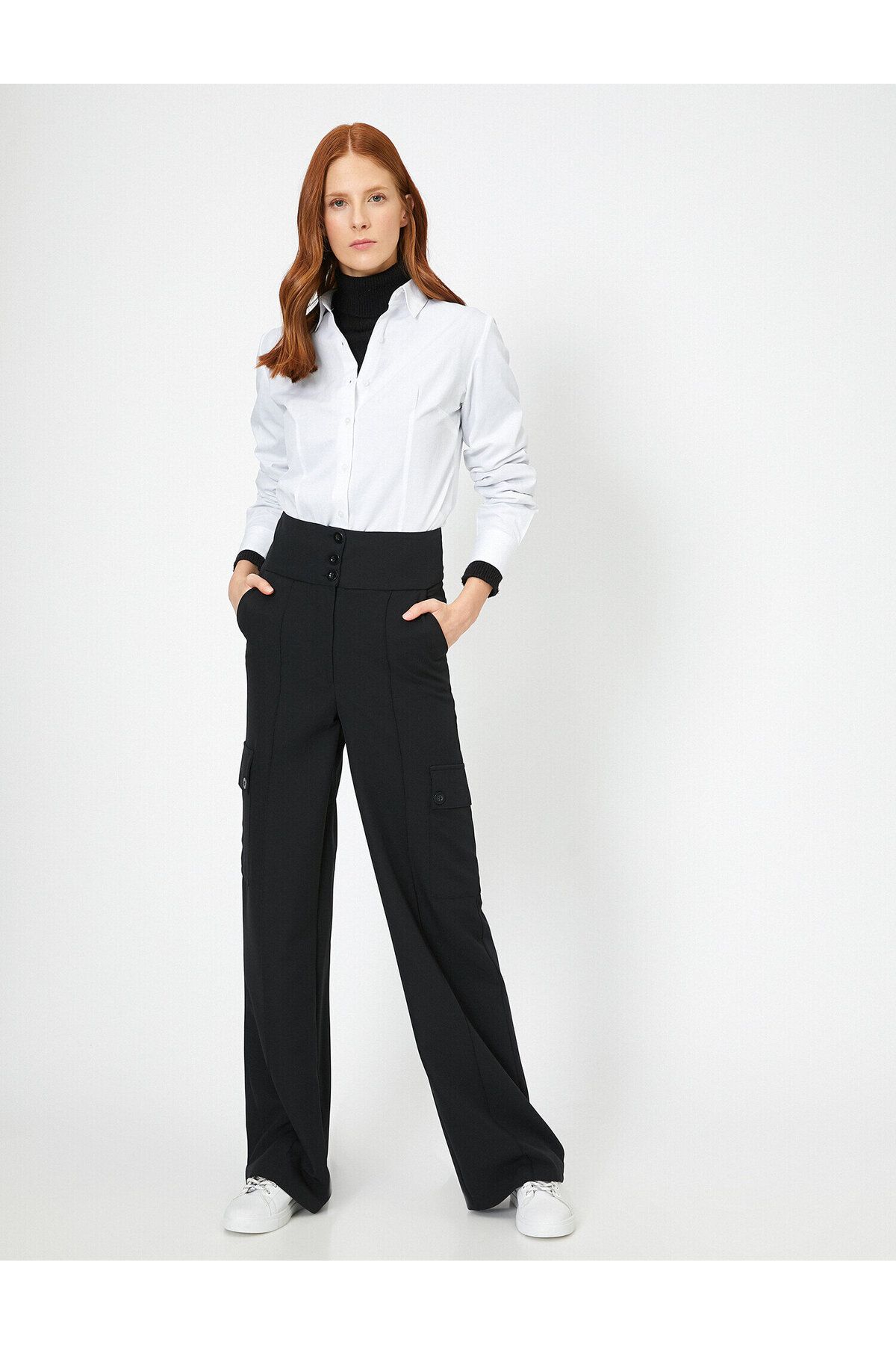 Koton pantaloni negri pentru femei