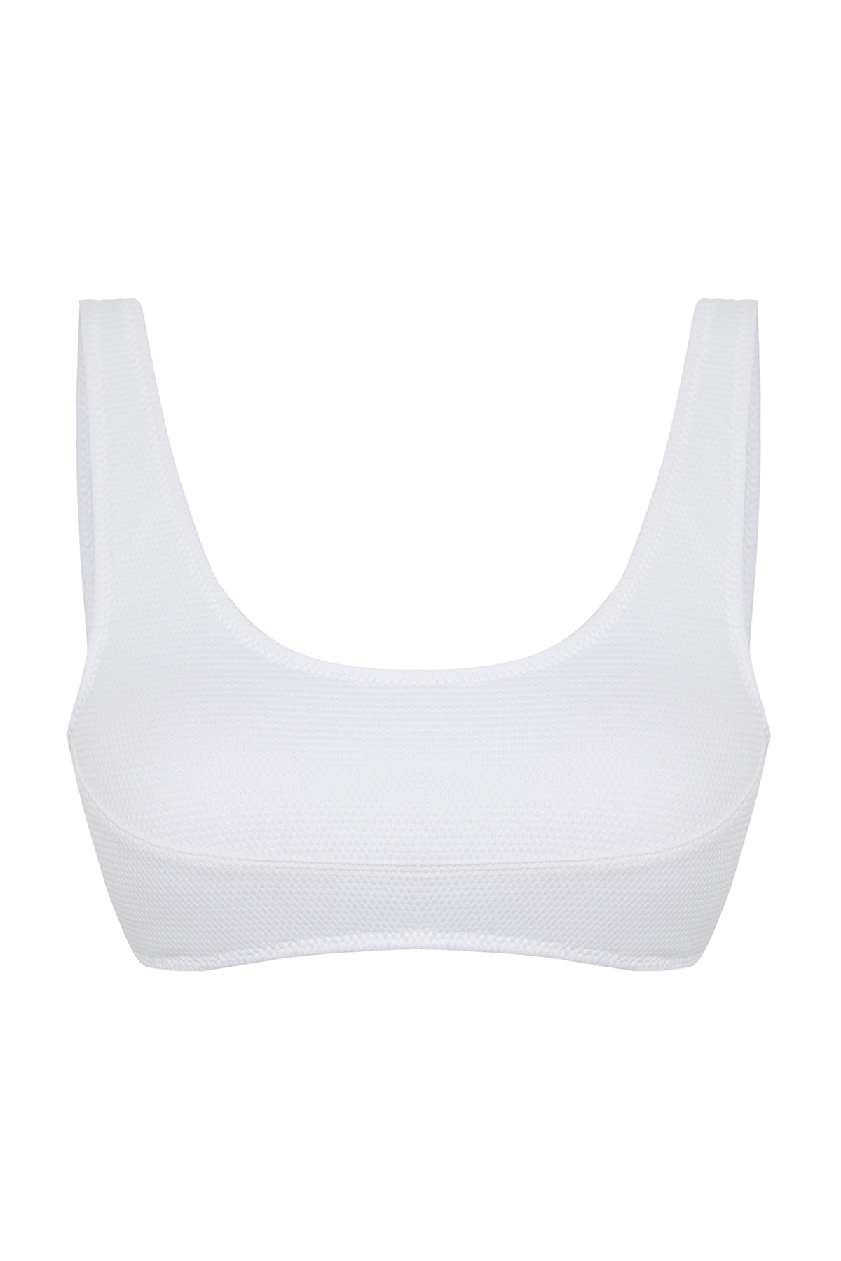 Trendyol White Bralet Textured Bikini Top