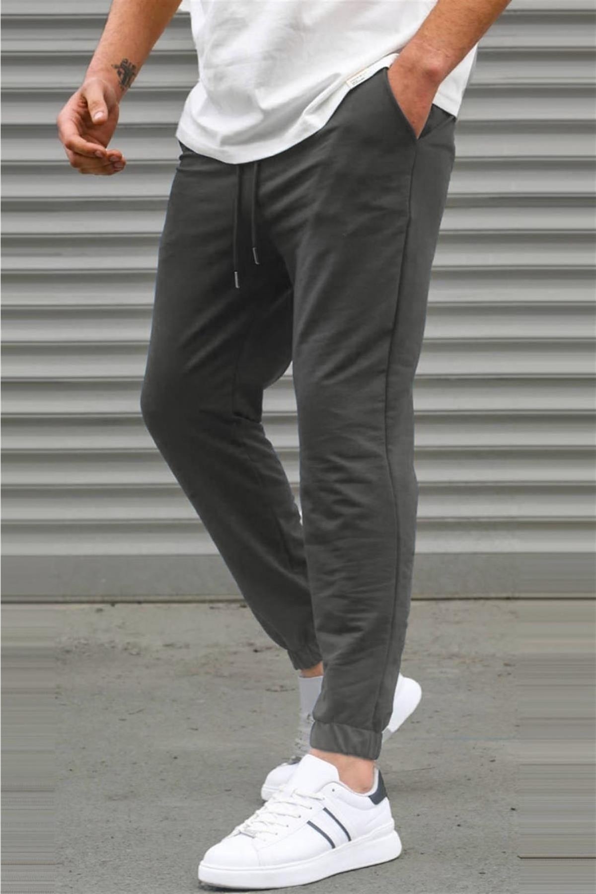 Madmext Smoked Basic Men's Tracksuits with Elastic Legs 5494