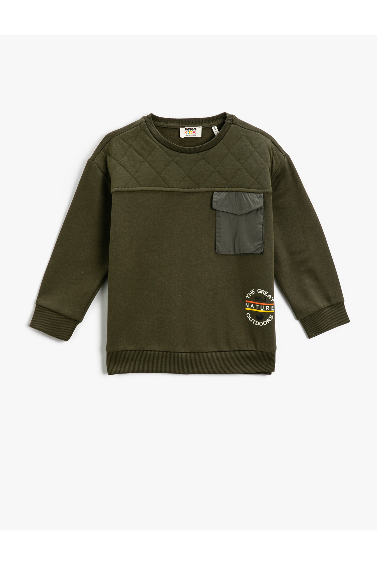 Koton Quilted Detailed Sweatshirt One Pocket