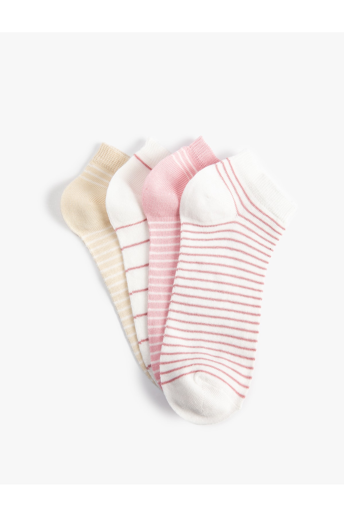 Koton Set of 4 Booties and Socks, Multicolored Striped