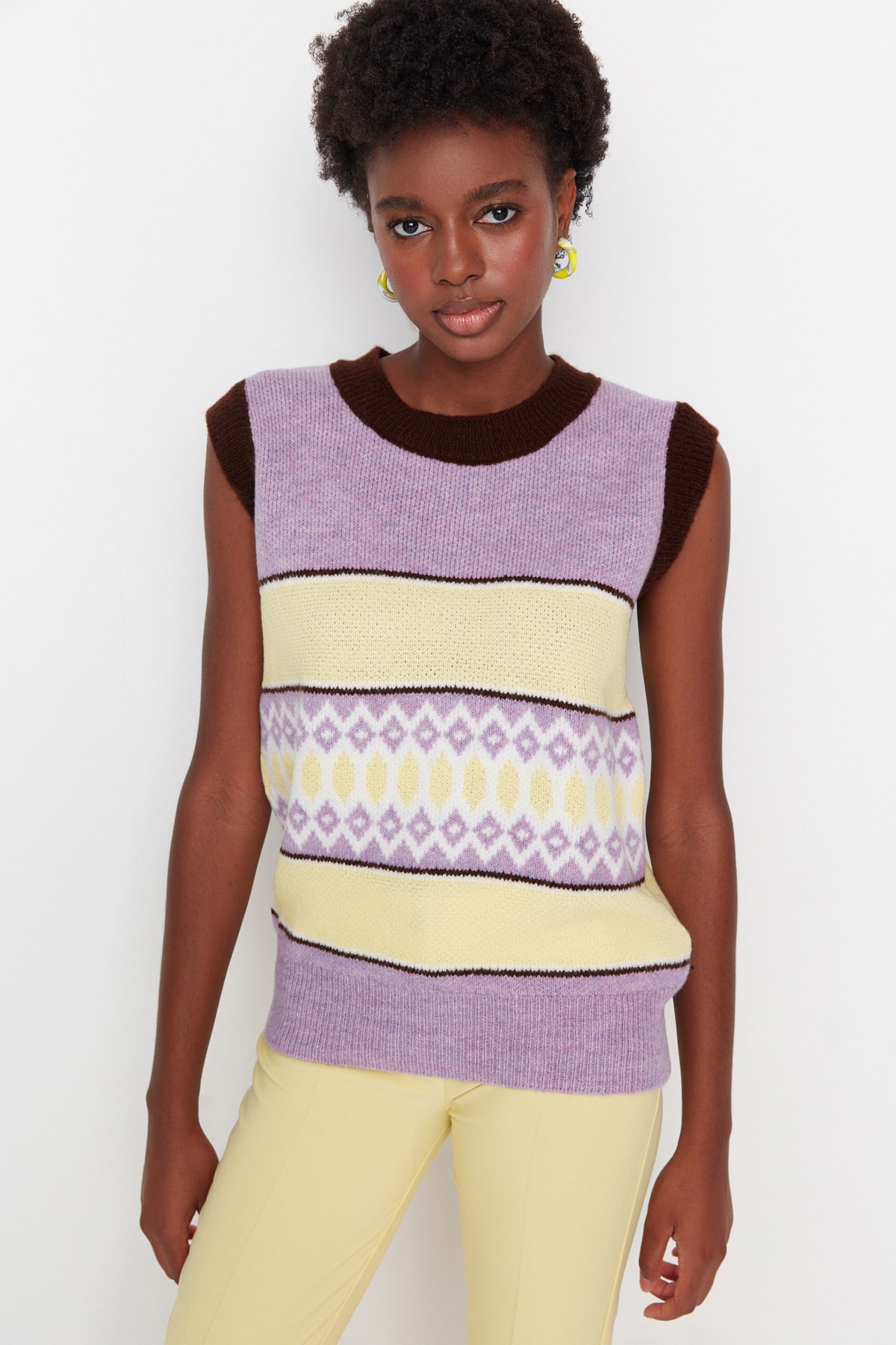 Trendyol Sweater Vest - Brown - Regular fit