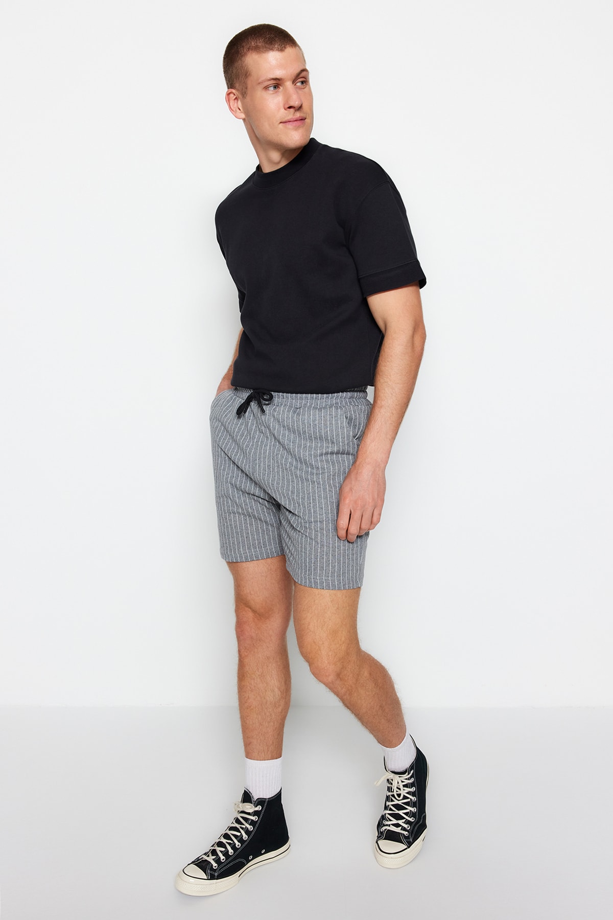 Trendyol Shorts - Gray - Normal Waist