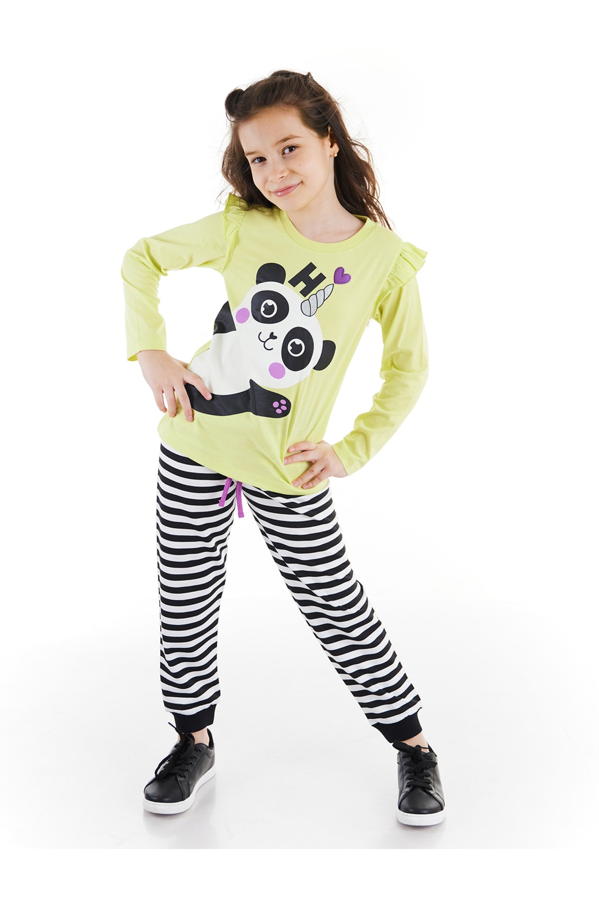 Levně Denokids Hello Pandacorn Girls T-shirt Pants Suit