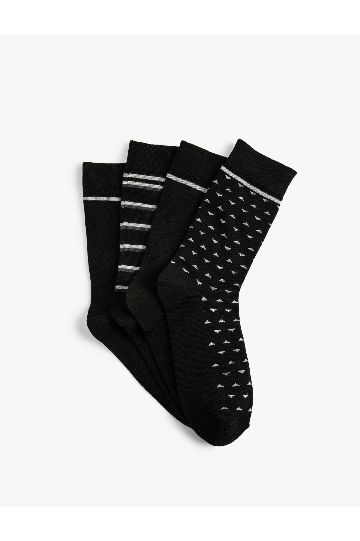 Koton Set of 4 Crewneck Socks, Geometric Pattern