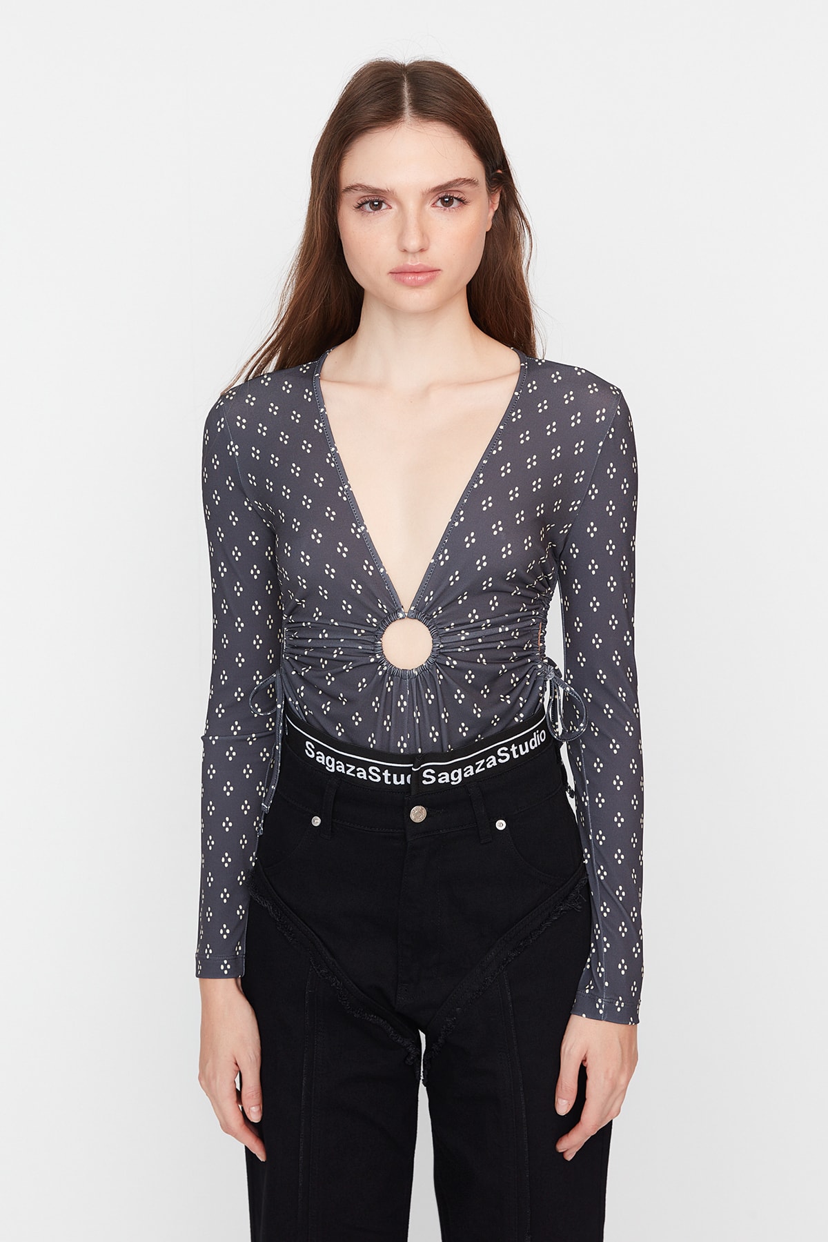 Trendyol X Sagaza Studio Multicolored Cut Out Detailed Body