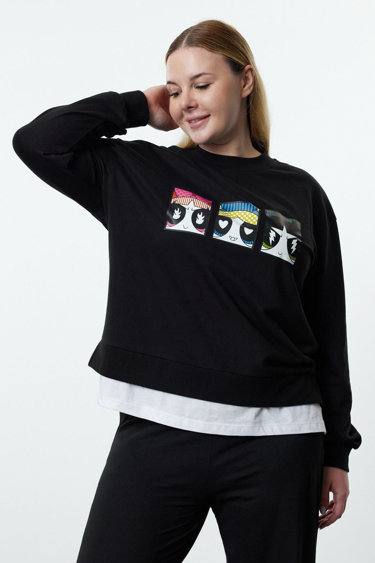 Powerpuff girl sweatshirt trendyol best sale
