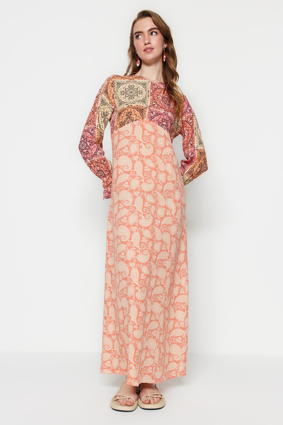 Trendyol Tile Ethnic Patterned Woven Dress