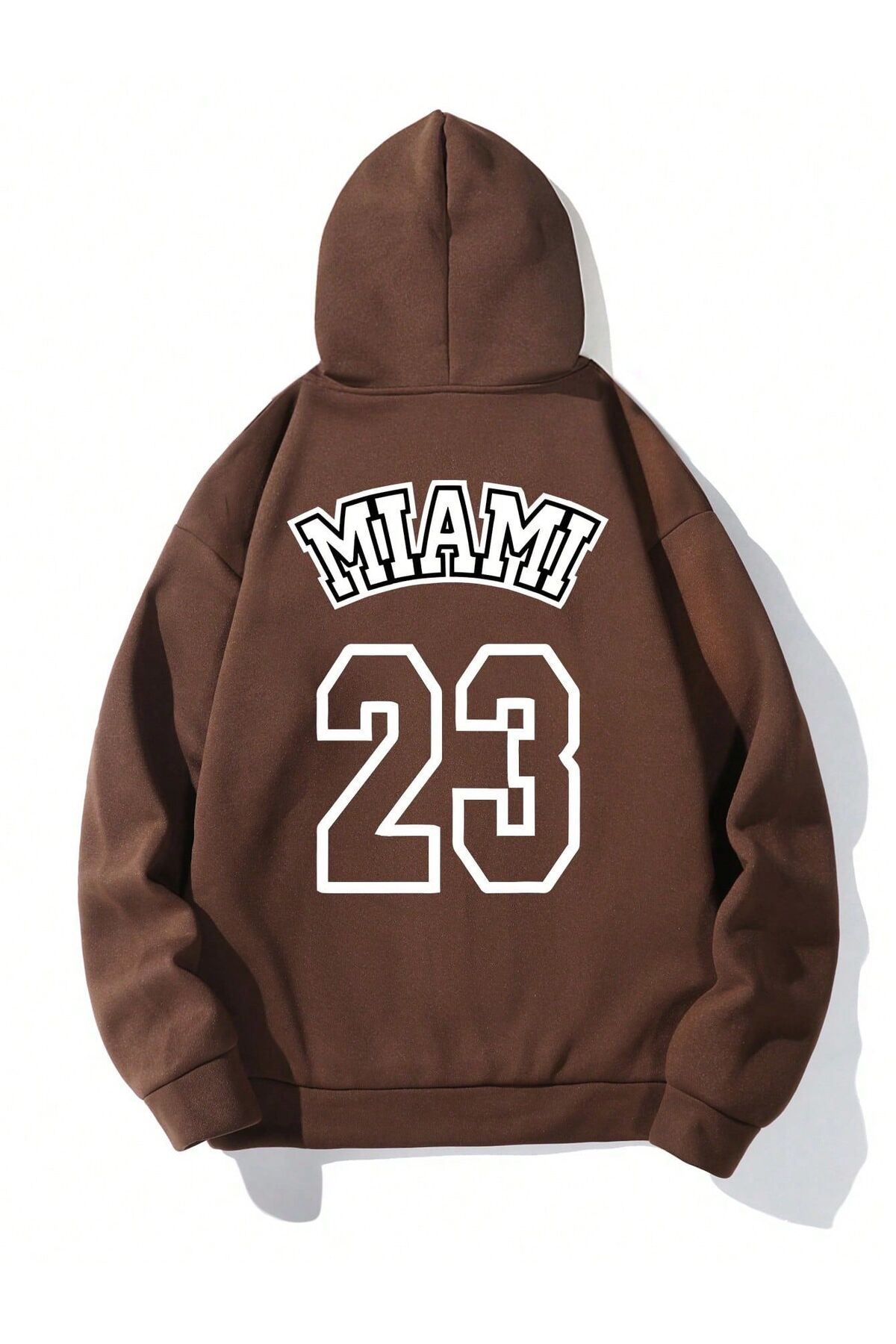 Know Unisex Brown Miami 23 Printed Hoodie Sweatshirt