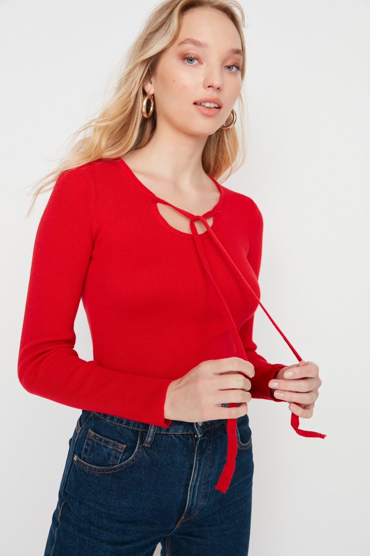 Trendyol Sweater - Red - Regular fit