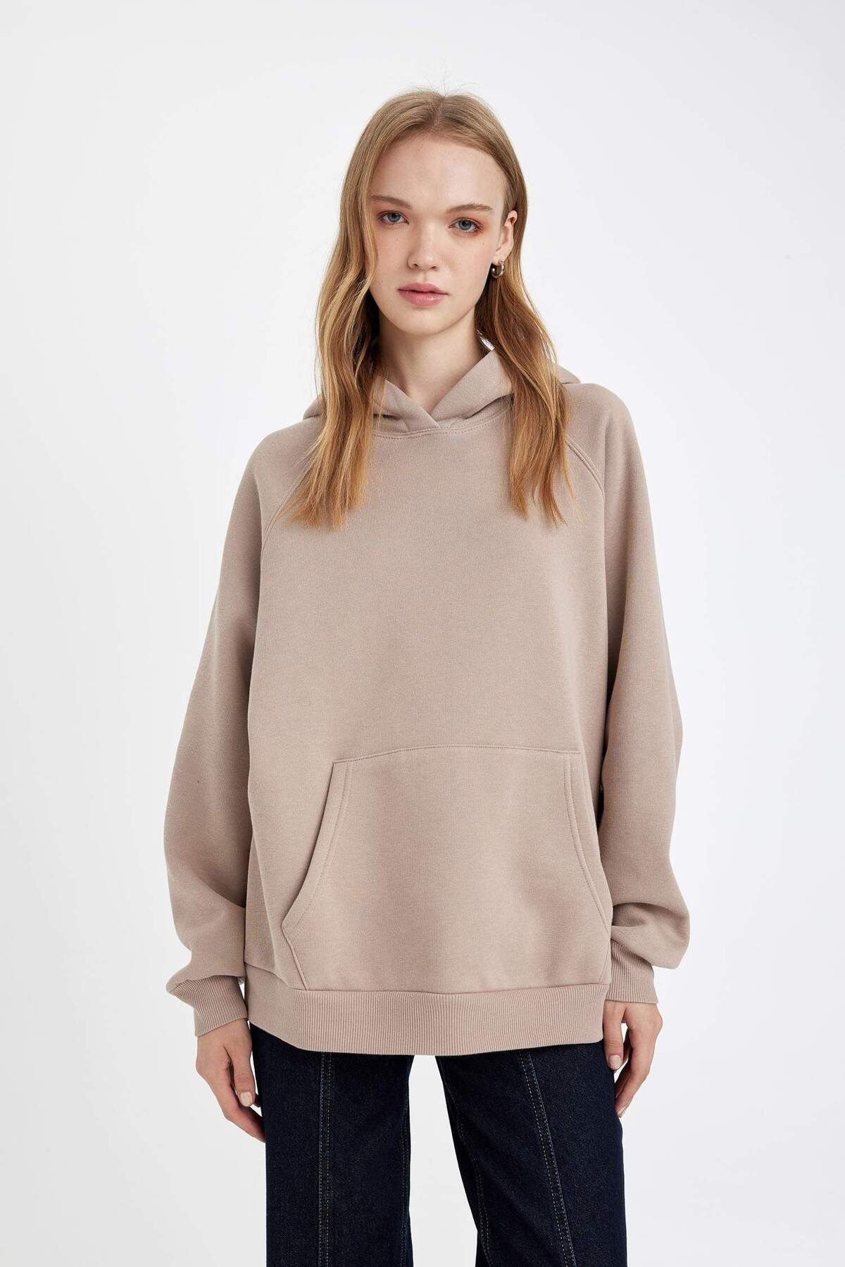 DEFACTO Oversize Fit Hooded Thick Fabric Sweatshirt