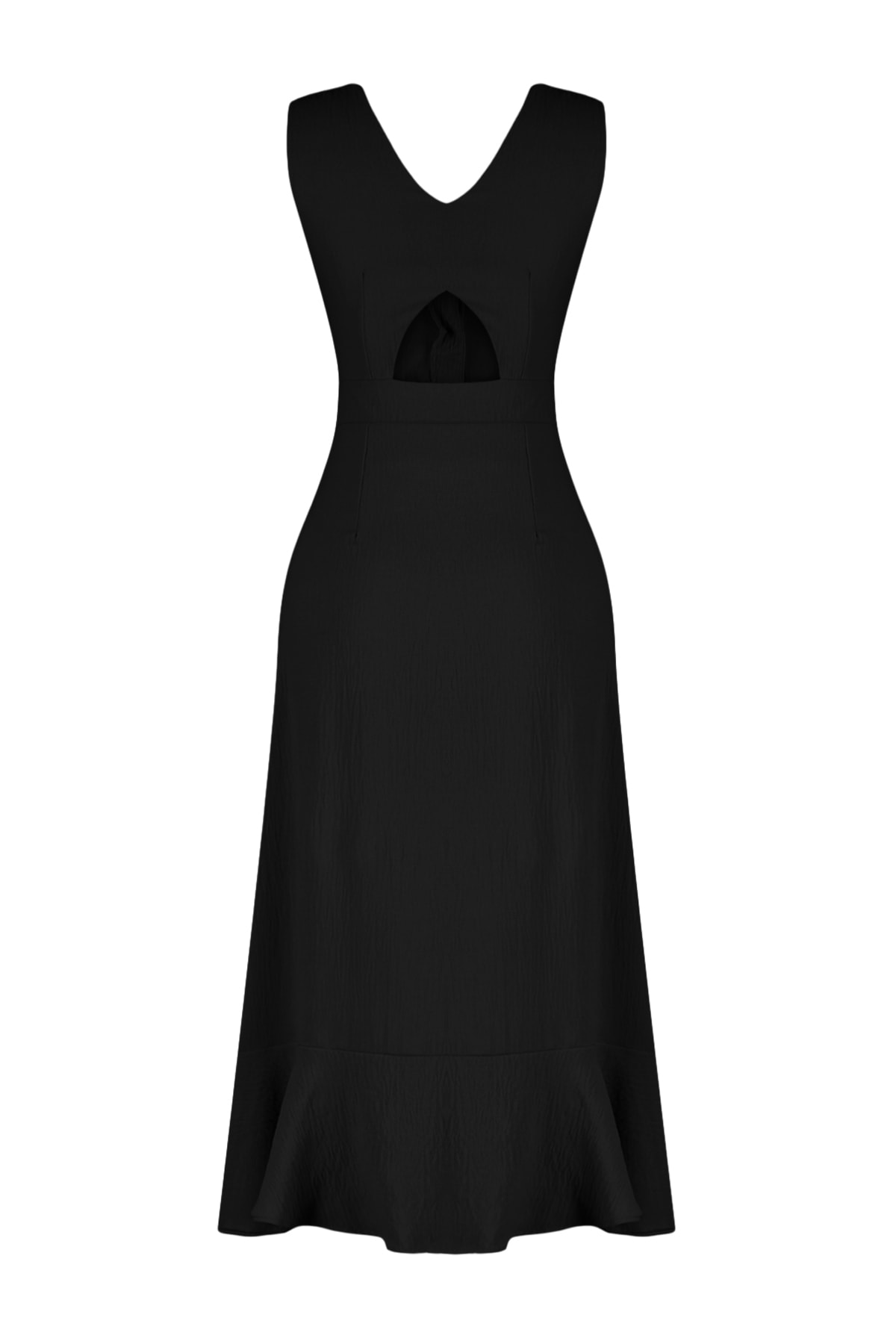 Rochie țesută țesută detaliată cu nasturi negri Trendyol