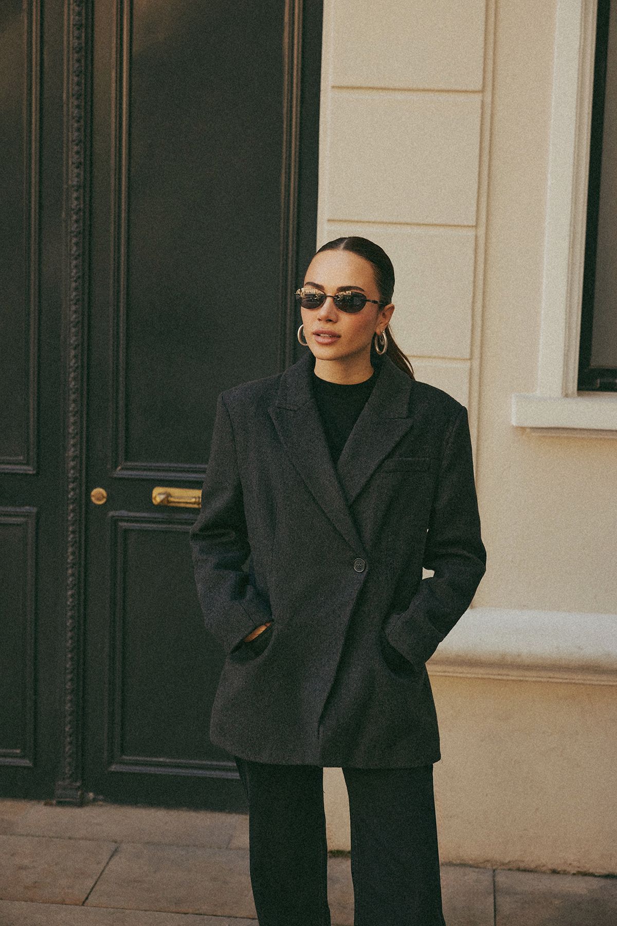 Trendyol Anthracite Cashmere Fitted Blazer Jacket
