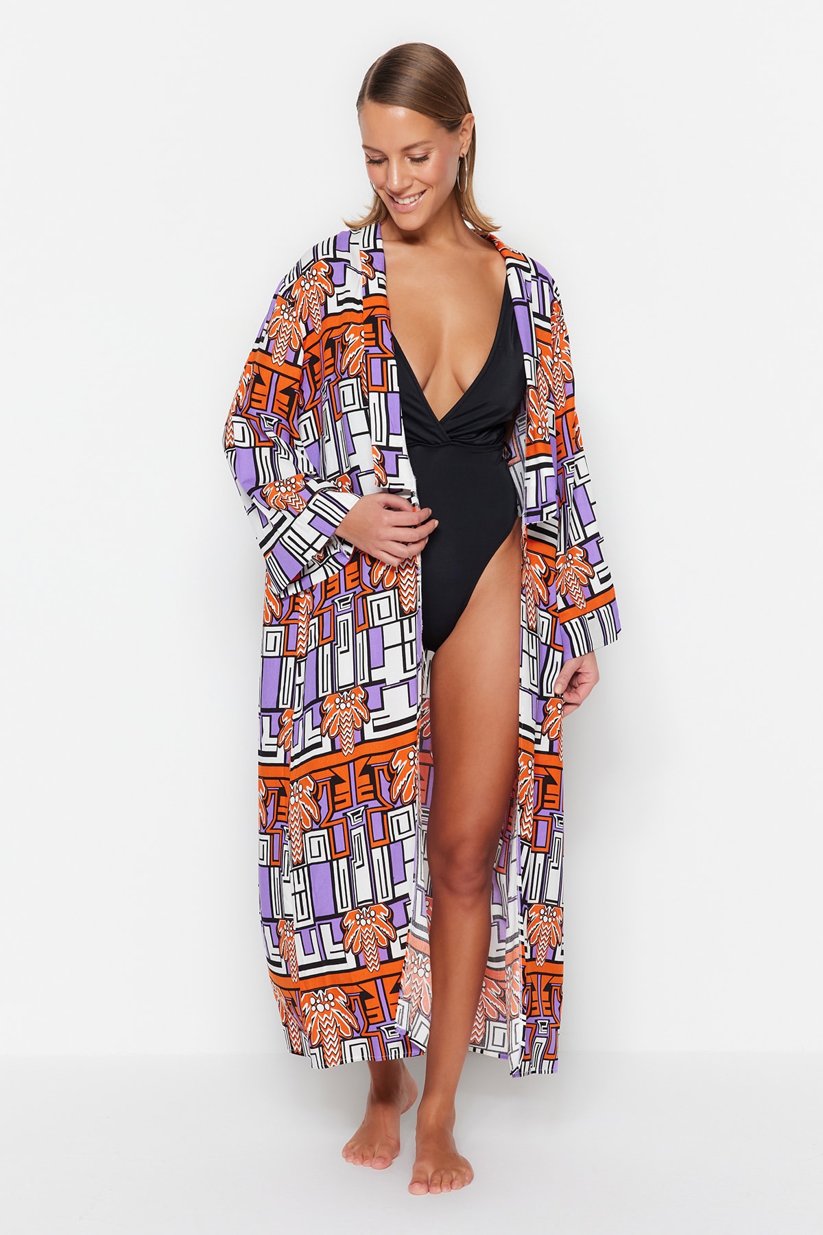 Trendyol Kimono & Caftan - Purple - Regular fit